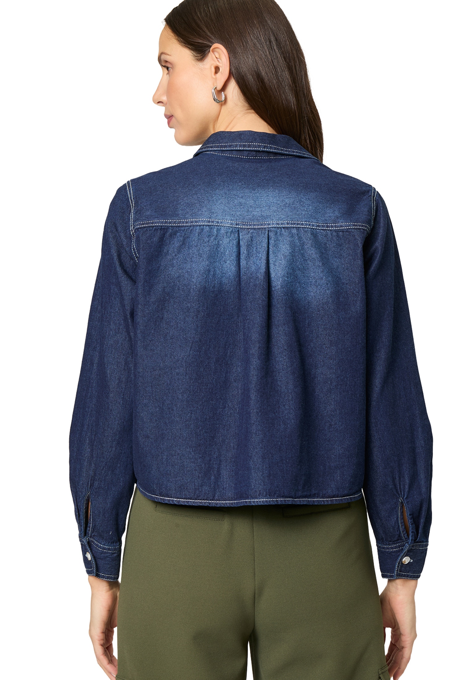 Zero Jeansbluse »zero Jeansbluse mit Knopfleiste«