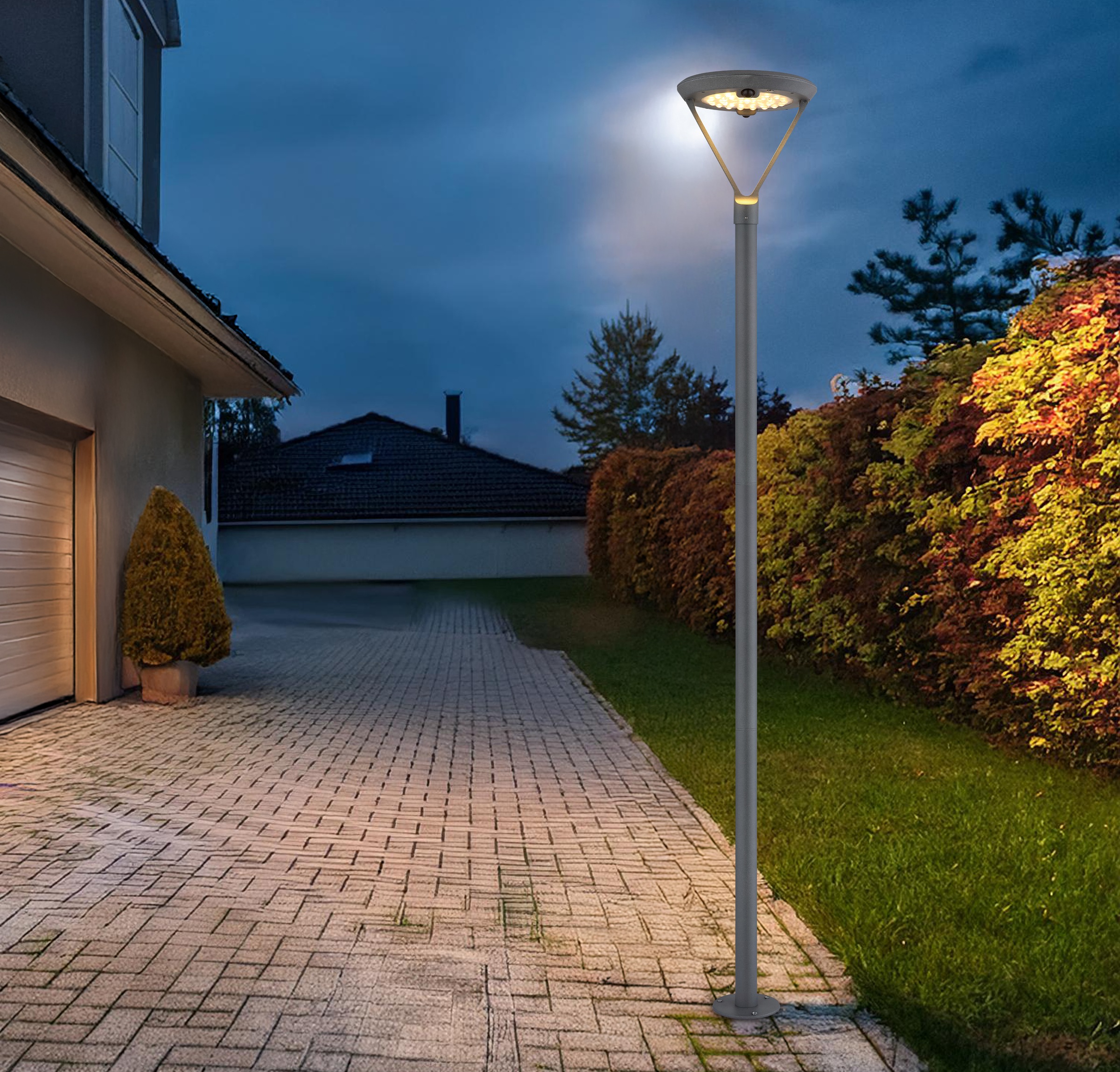 GLOBO LIGHTING LED Solarleuchte "SOLARLEUCHTE ALUMINIUM DRUCKGUSS GRAU, 1XL günstig online kaufen