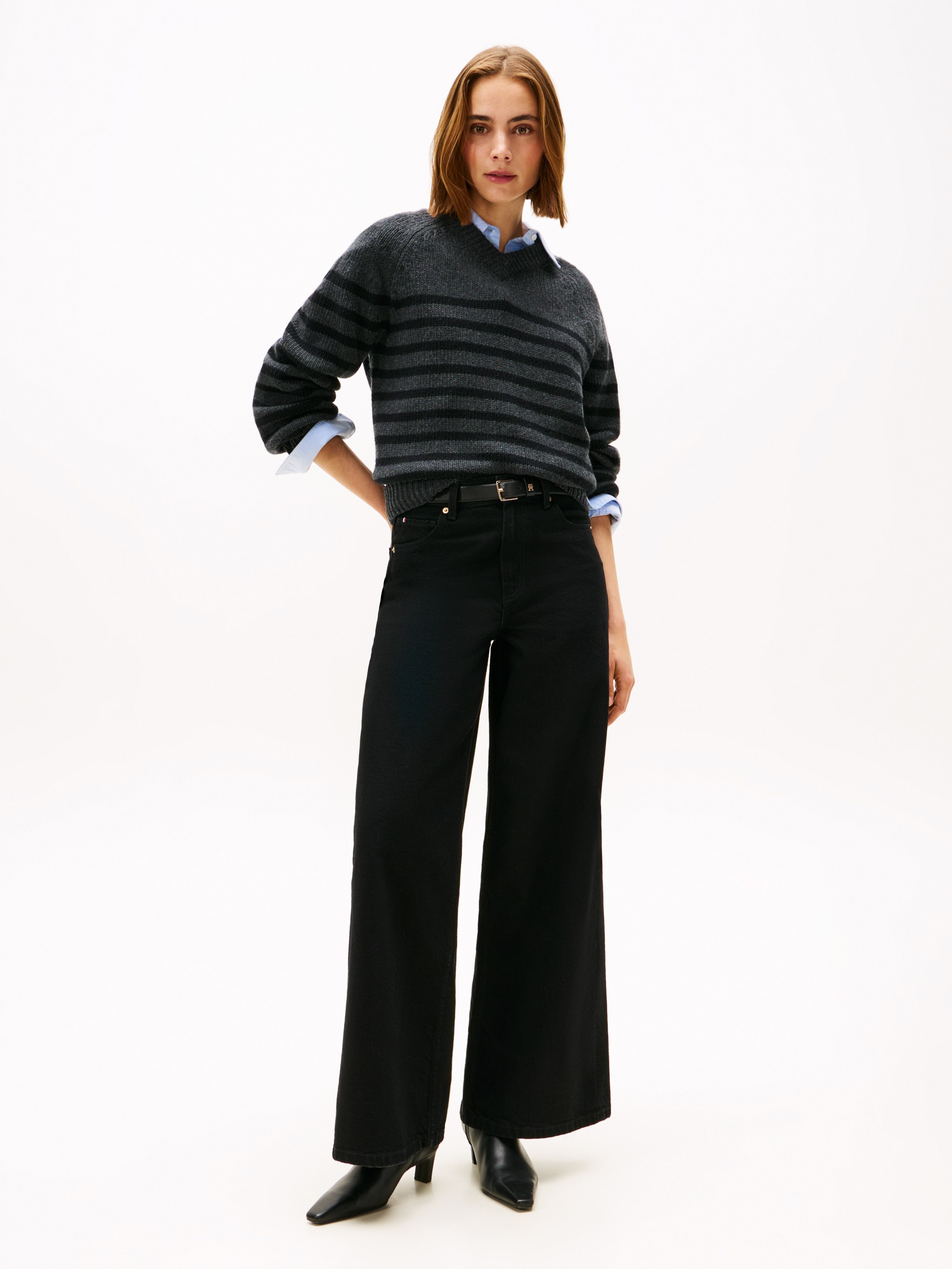 Thumbnail - Tommy Hilfiger High-waist-Jeans "DNM BLACK 70s WIDE LEG HW"