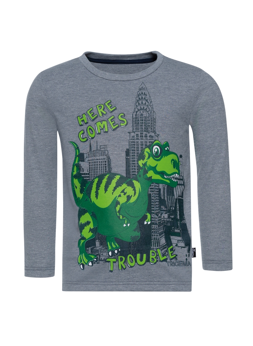 Trigema Sweatshirt »TRIGEMA Langarmshirt mit Trouble Dino-Printmotiv«
