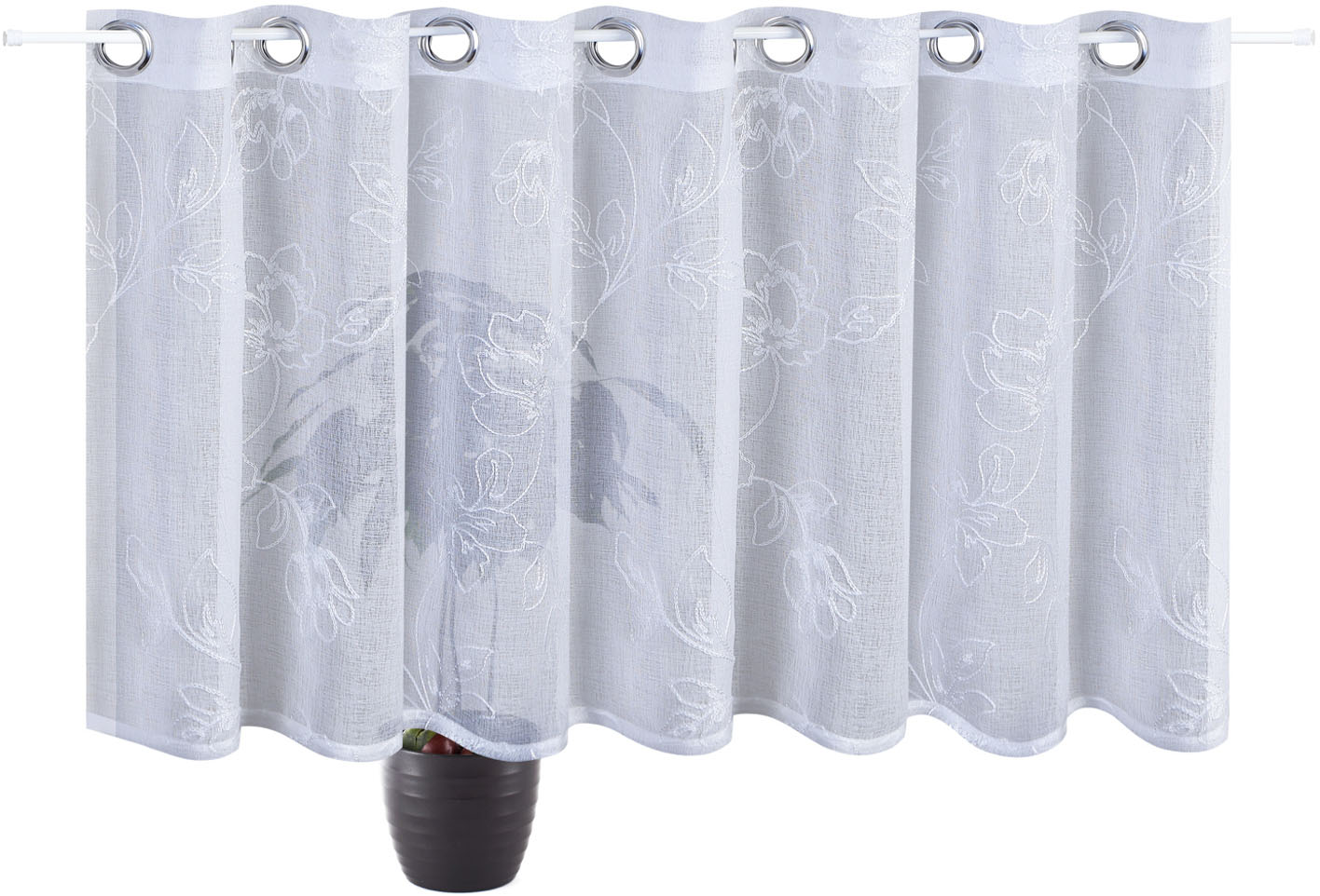 Thumbnail - Gerster Gardine "Davina" Ösen 1 Stk. tlg. Ösenpanneau bestickt