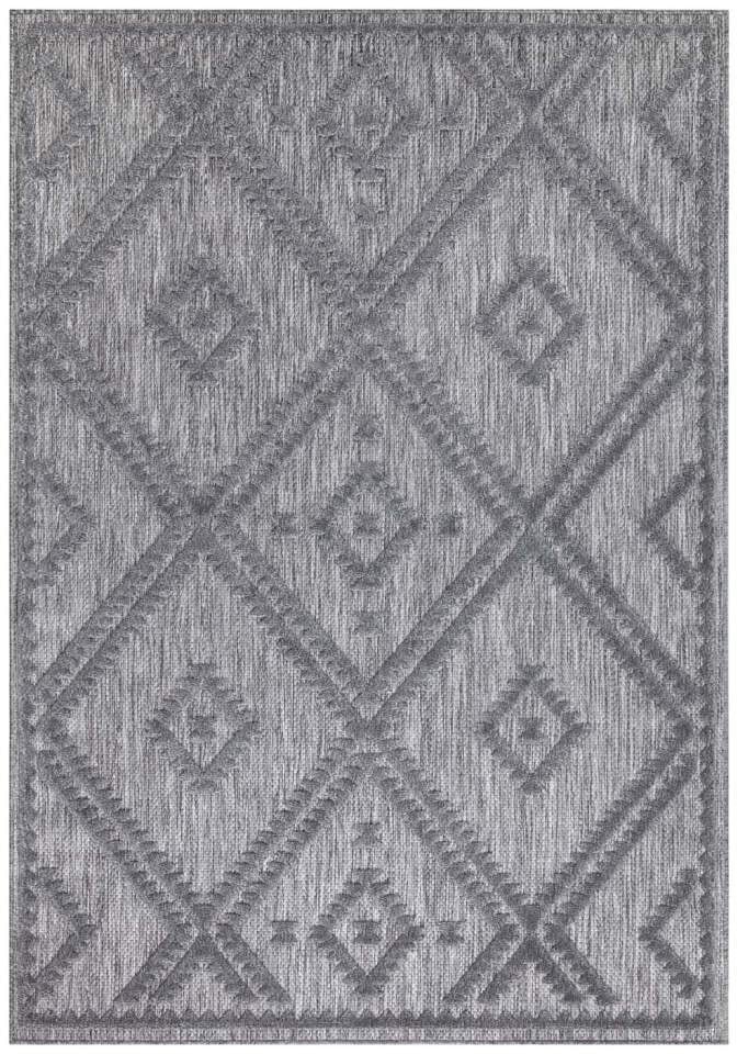 Carpet City Teppich »In-& Outdoorteppich Santorini 454, 3D-Effekt, Raute-Optik«, rechteckig, 5 mm Höhe, Wetterfest & UV-beständig für Terrasse, Balkon, Küche, Flur