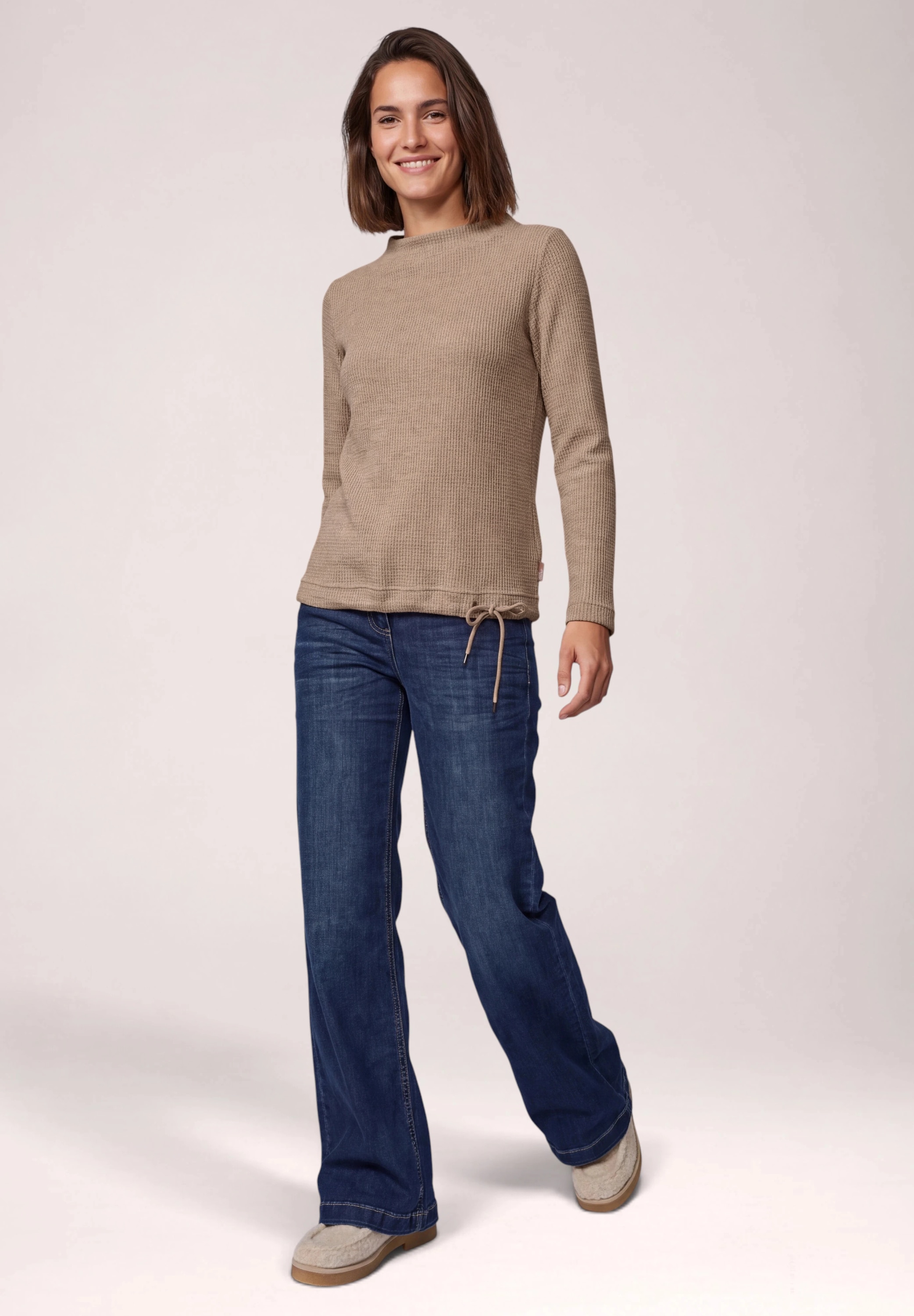 Cecil Langarmshirt aus softem Materialmix