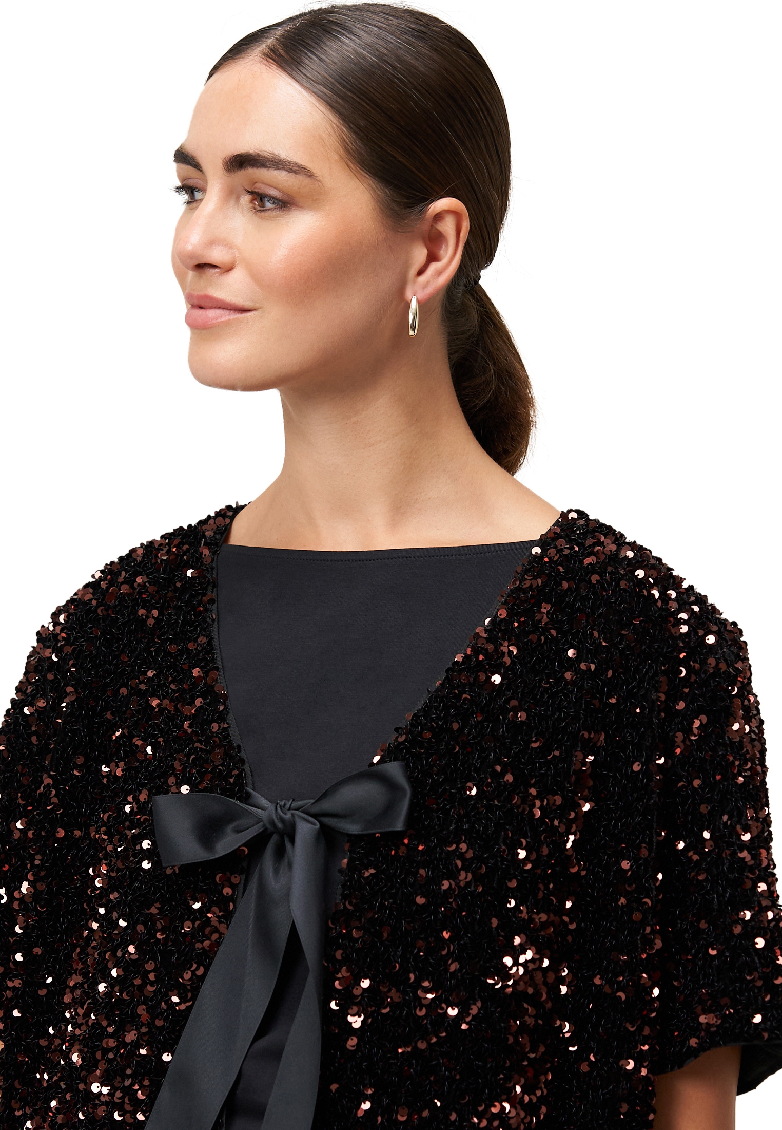 Zero Jackenblazer »Damen mit Pailletten«, Bindedetail
