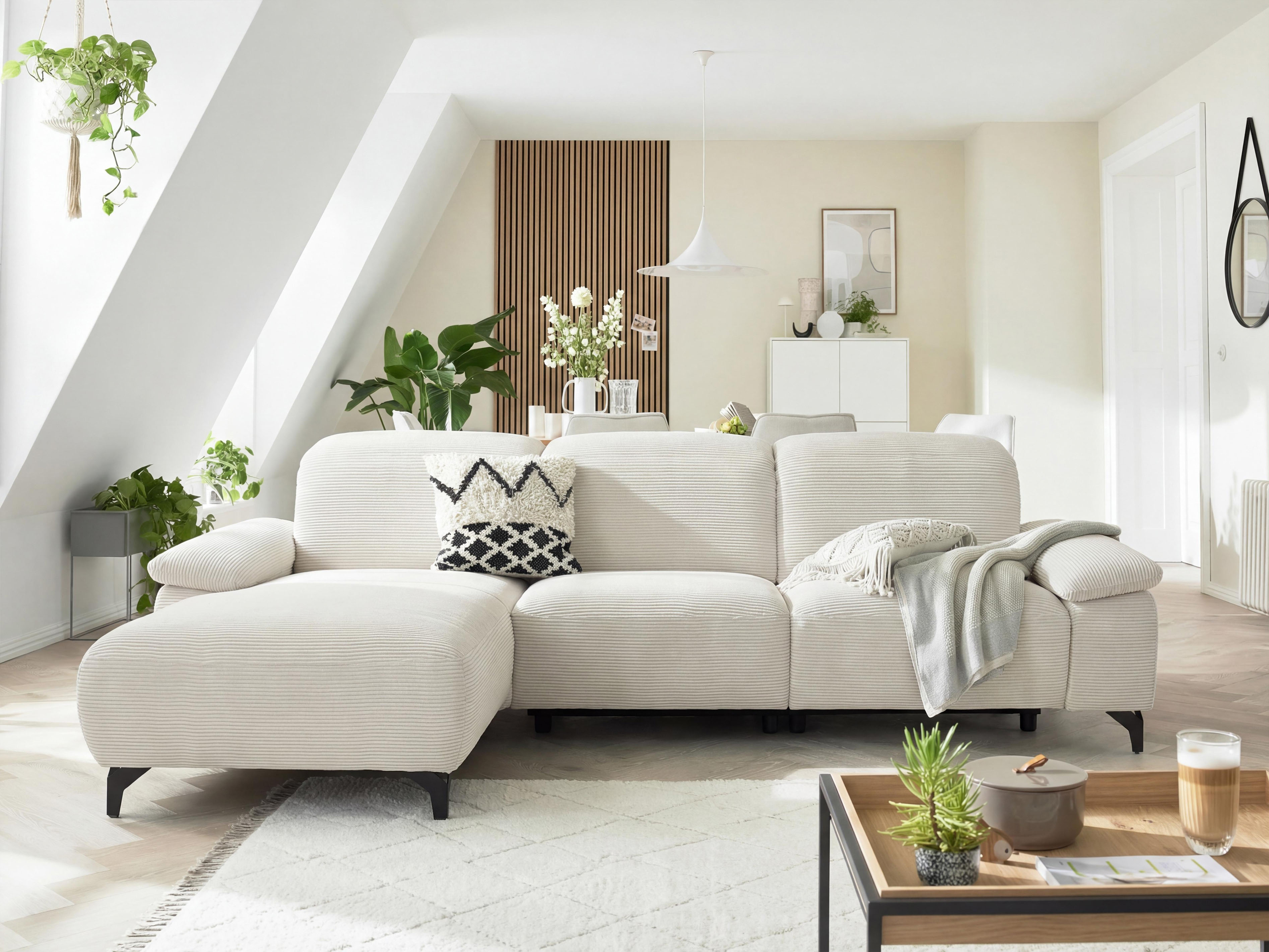 Musterring Ecksofa "MR370 mit/ohne Relaxfunktion, verschiedene Unterfederungen zur Auswahl" Farbe, Material, Sitzkomfort und Funktion wählbar, Maße 280 x 180 cm