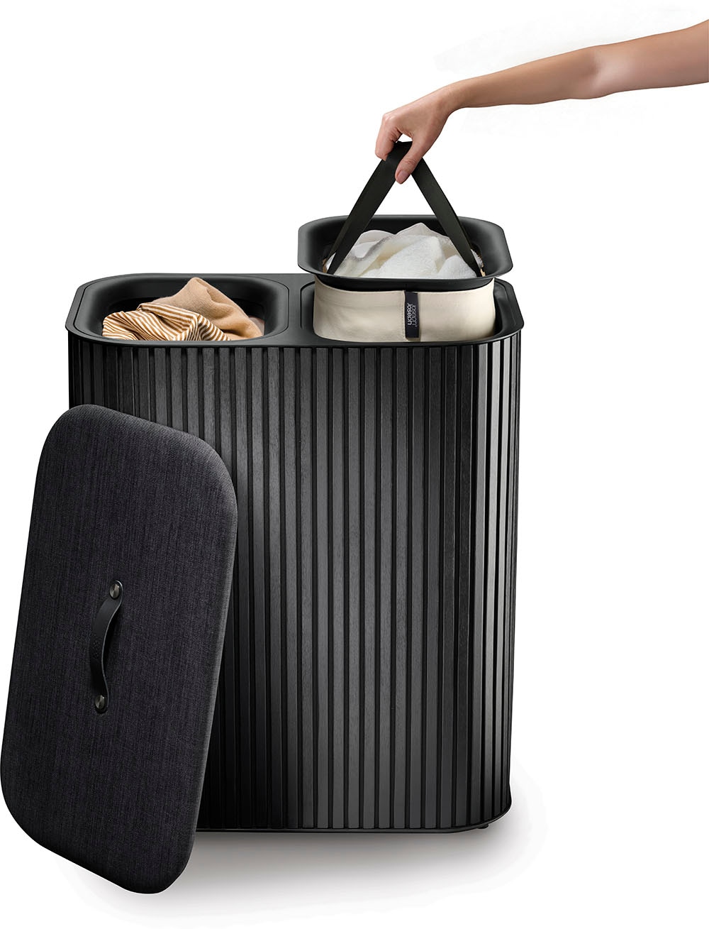 Joseph Joseph Wäschesortierer »Tota Twin Luxe 90-Liter-Wäschekorb« leicht vorsortier- und entleerbar
