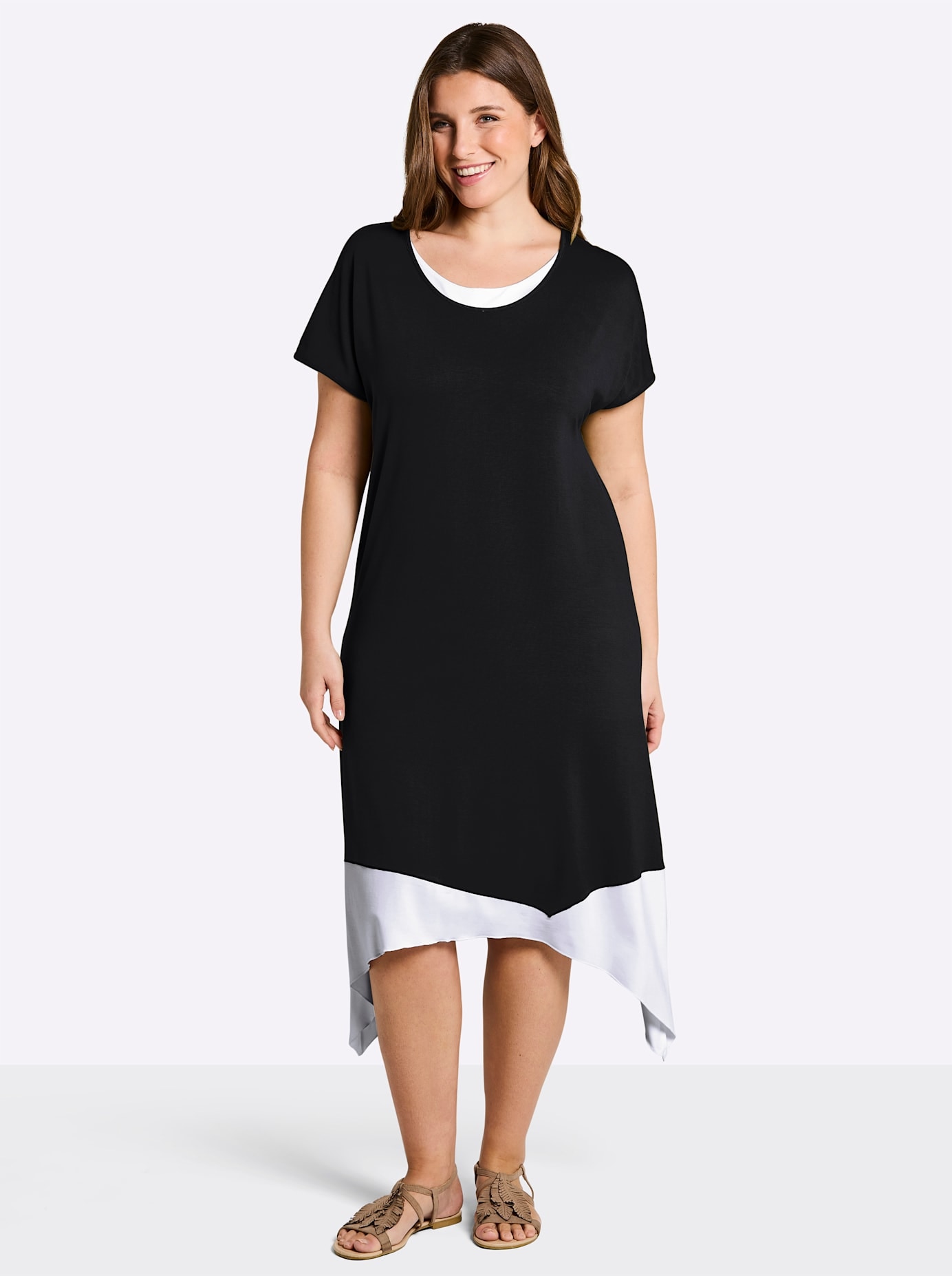Sheego Jerseykleid "Jersey-Kleid" Ohne Taschen