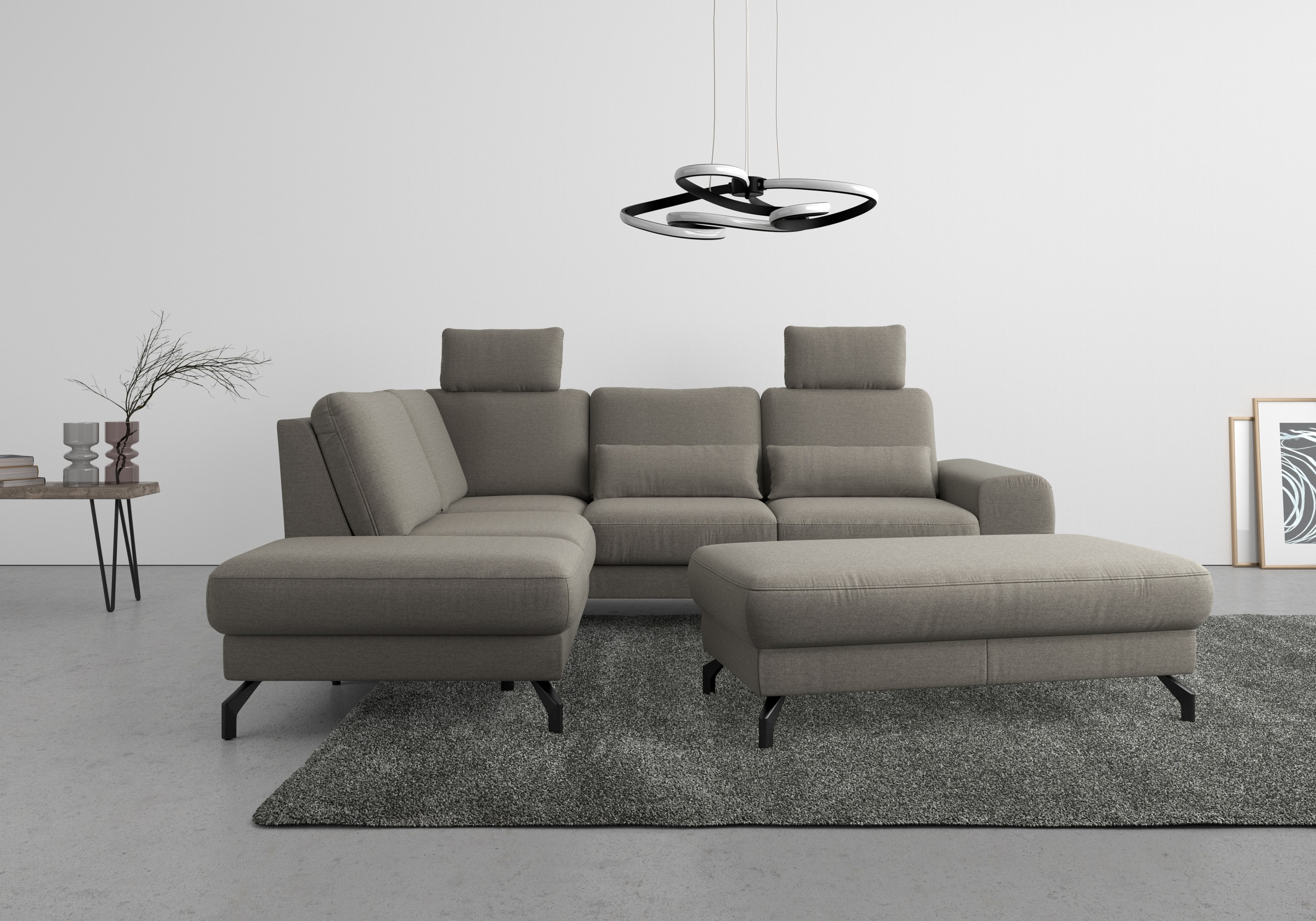sit&more Ecksofa "Cinturo L-Form" inklusive Sitztiefenverstellung und Federkern, Sitzhöhe 45 cm