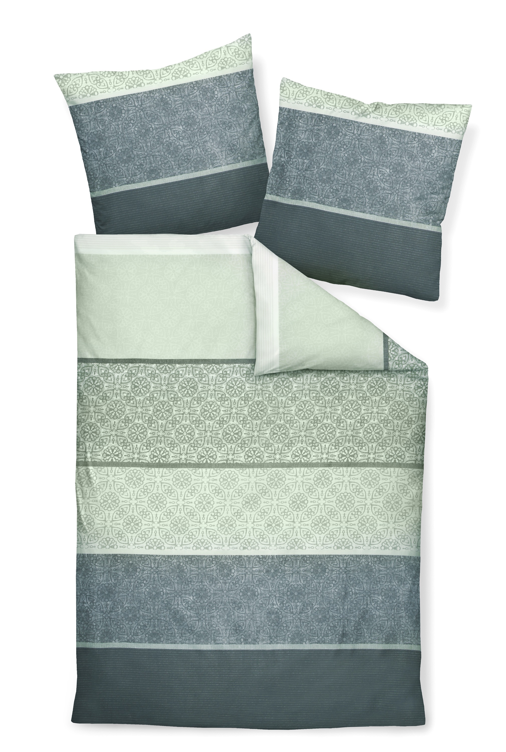 Janine Bettwäsche "Warnemünde" 2 Stk. tlg. mit Ornamenten und Streifen, Bet günstig online kaufen