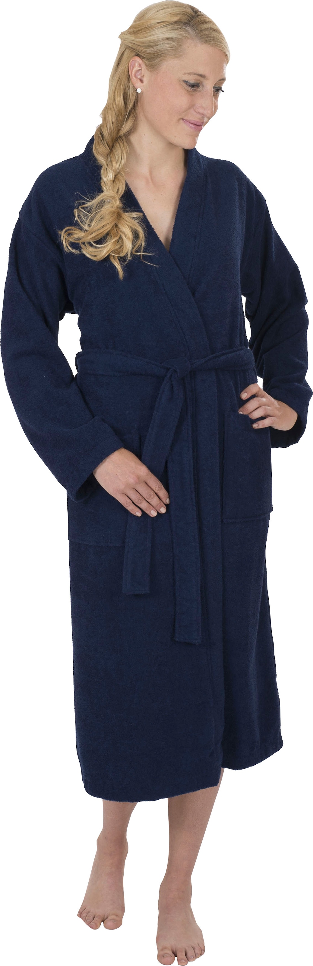Wewo fashion Unisex-Bademantel »3048«, (1 St., mit Gürtel), für Damen &  Herren, leichter Kimono-Schnitt, reine Baumwolle, lang auf Rechnung | BAUR