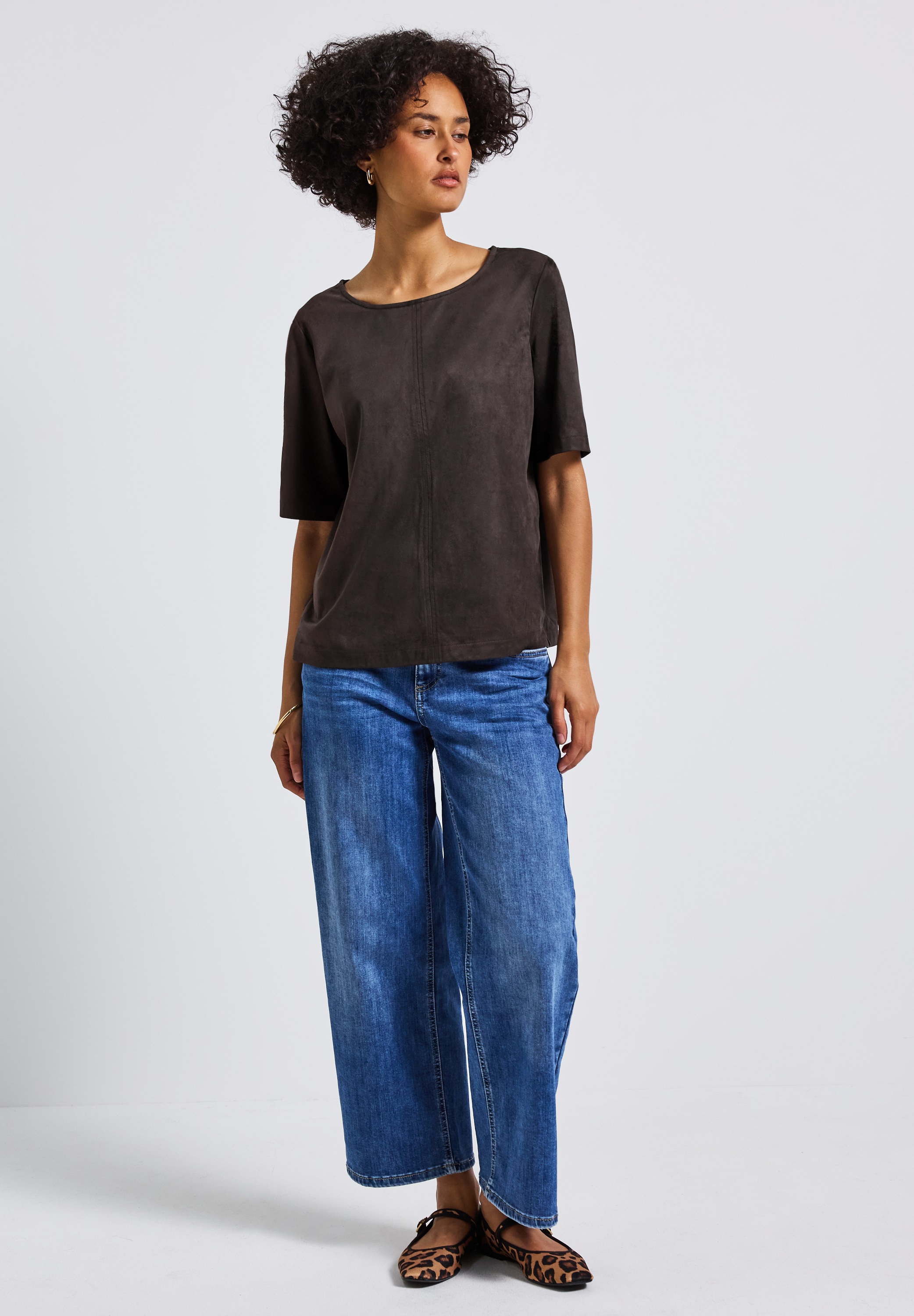 Thumbnail - STREET ONE Kurzarmbluse aus elastischem Materialmix