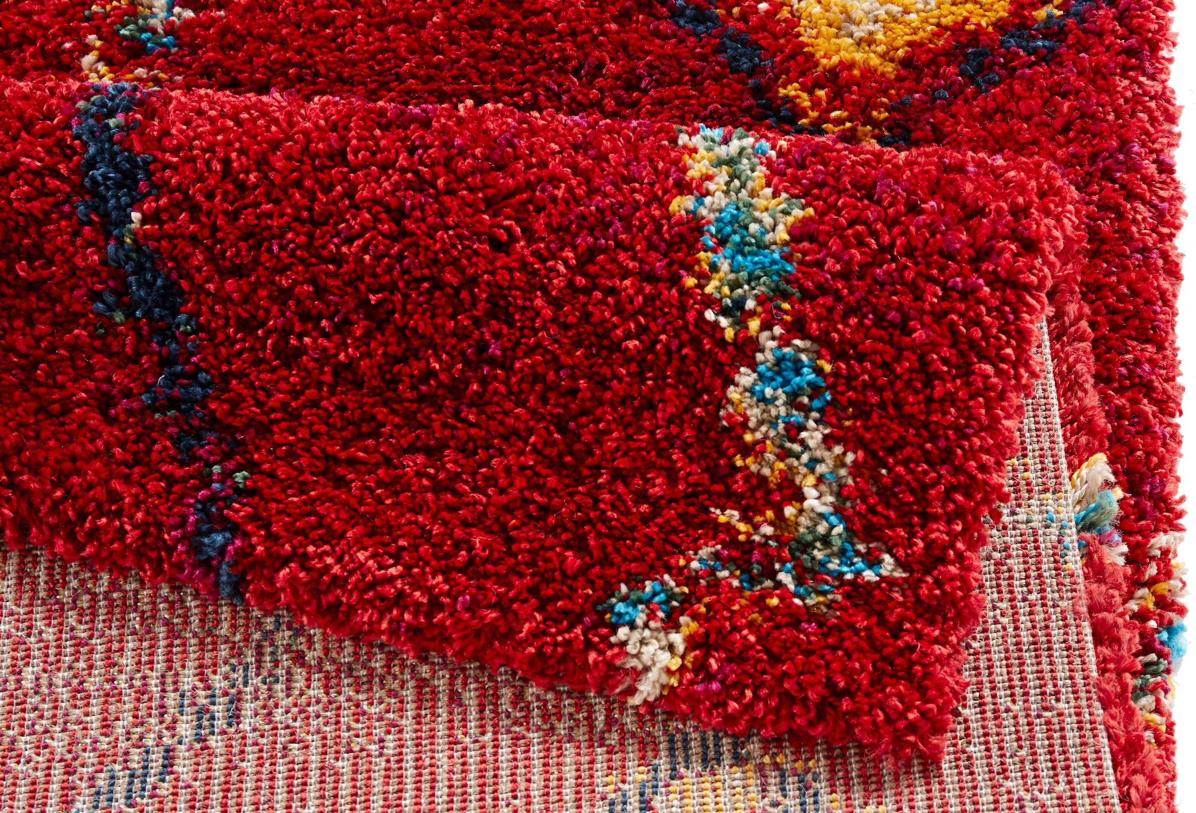 HANSE Home Hochflor-Teppich »Geometric«, rechteckig, 30 mm Höhe, Shaggy, Flokati, Boho Design, Weich, Flauschig, Geometrisches Muster