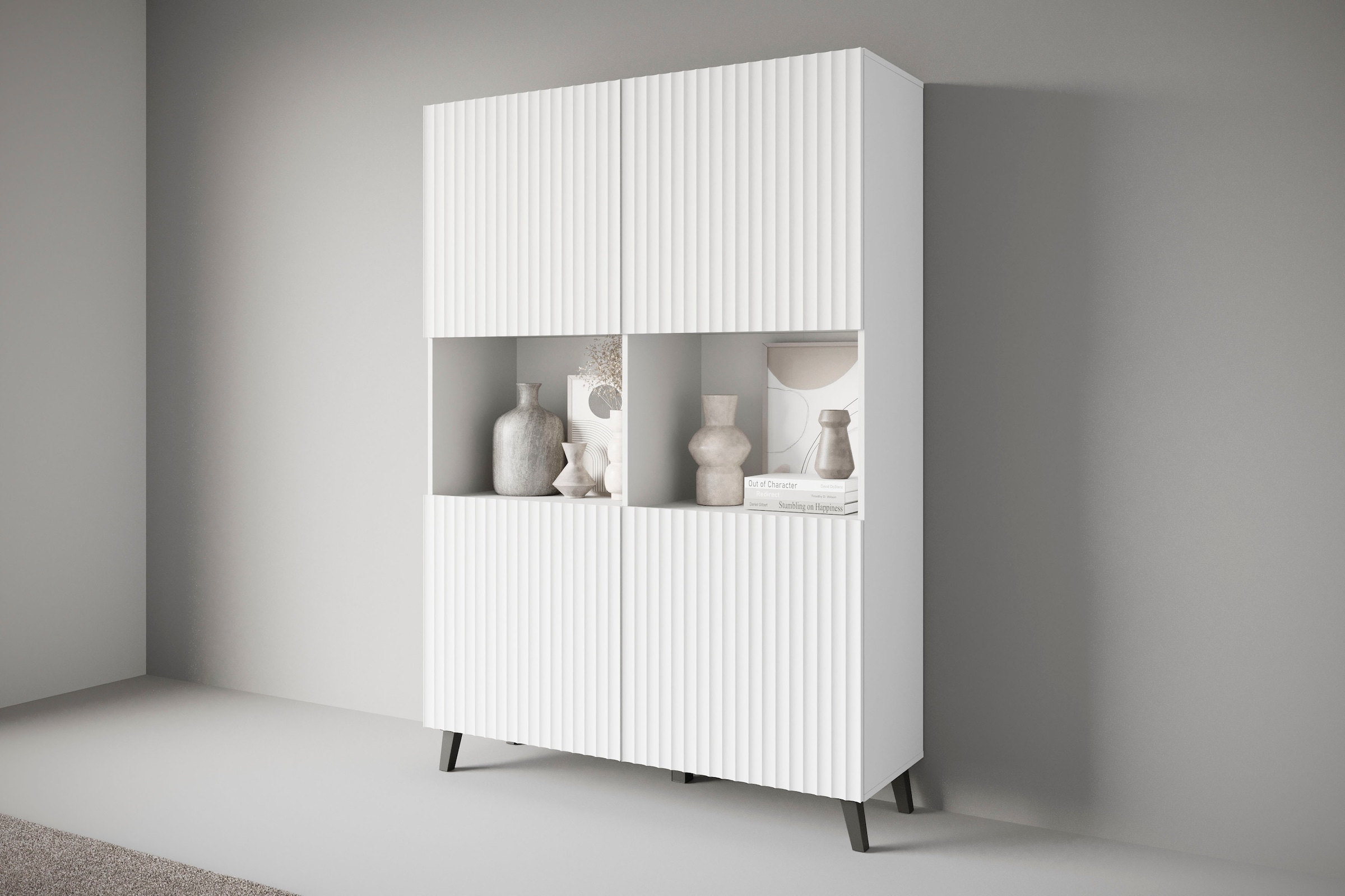 INOSIGN Highboard "PHUKET", (1 St.), Moderne Hochkommode ohne Griffe mit 10 Fächern, Breite 120 cm