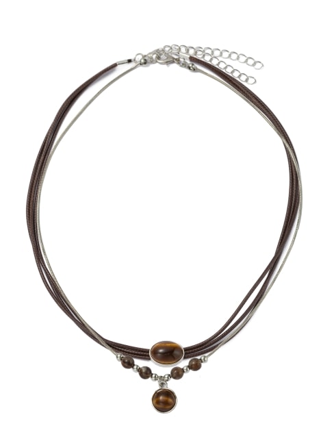 Aniston JEWELRY & WATCHES Ketten-Set »Multipack Schmuck Geschenk Edelstahl Leder Halsschmuck Edelstein« Made in Germany - mit Tigerauge