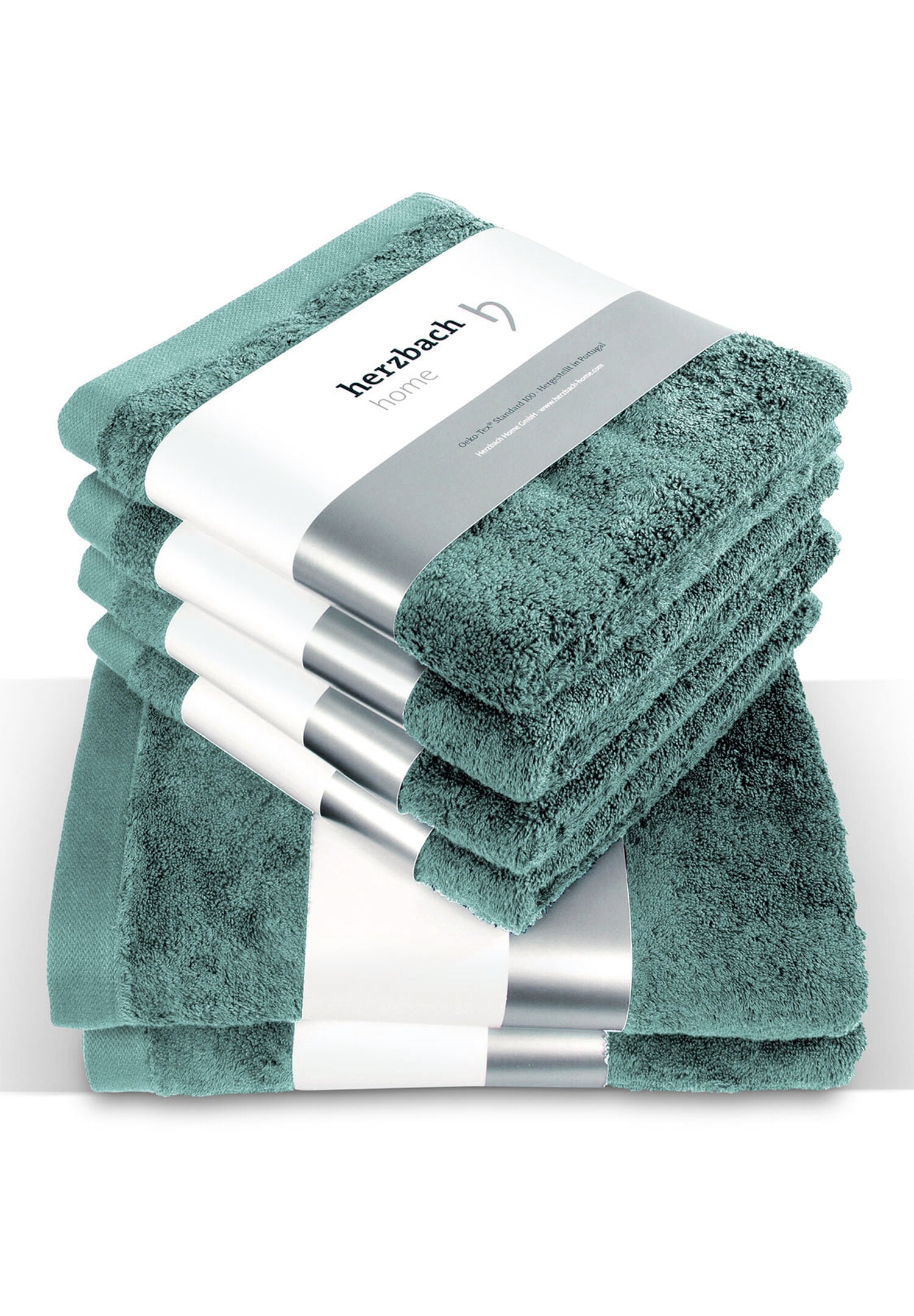 herzbach home Handtuch Set "Pura" 6 Jersey 6er Set, 550g/m², Premium-Qualität, 100% Baumwolle, einfarbig