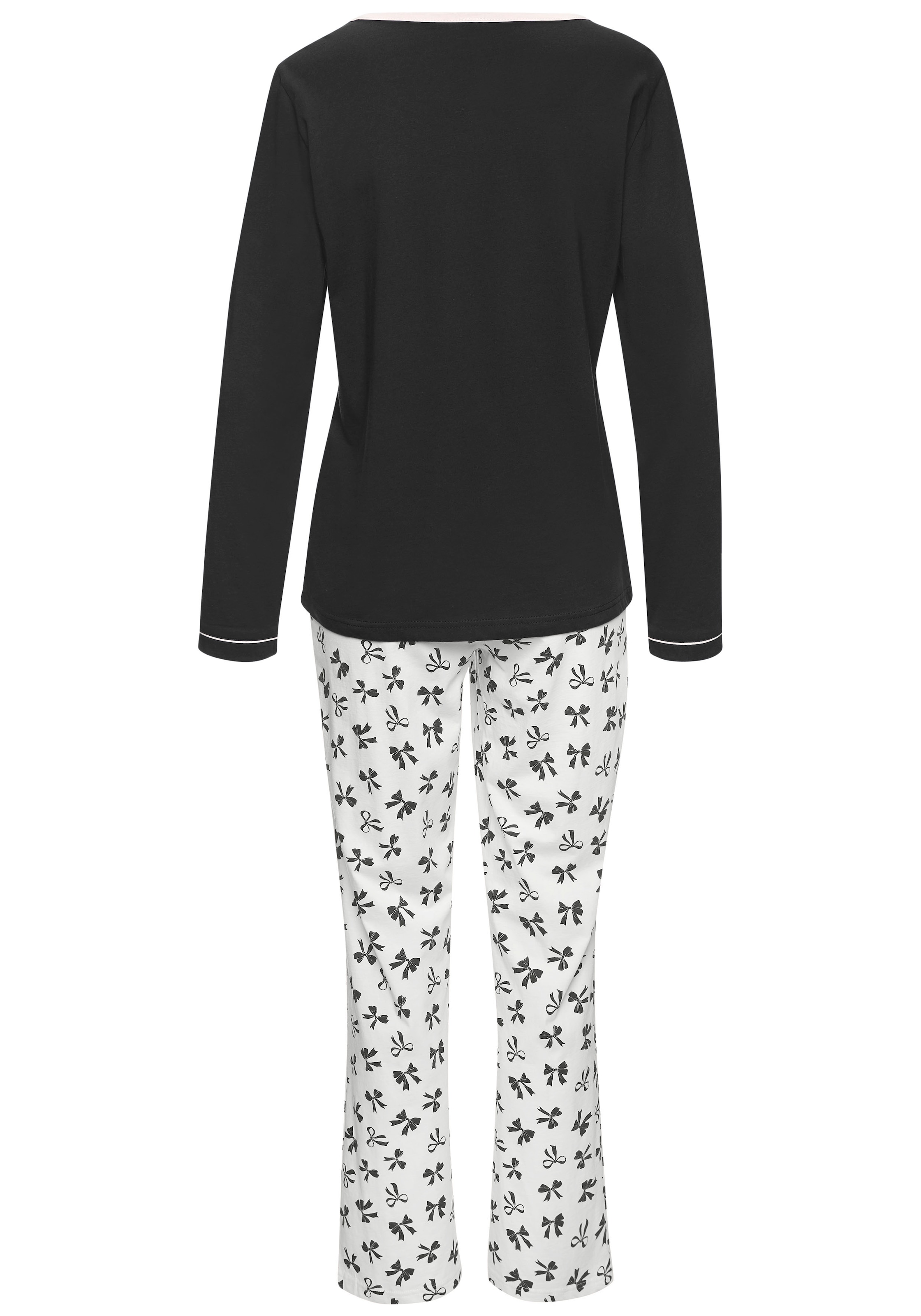 Vivance Dreams Pyjama, (Set, 2 tlg.), Mit süßem Schleifenmuster