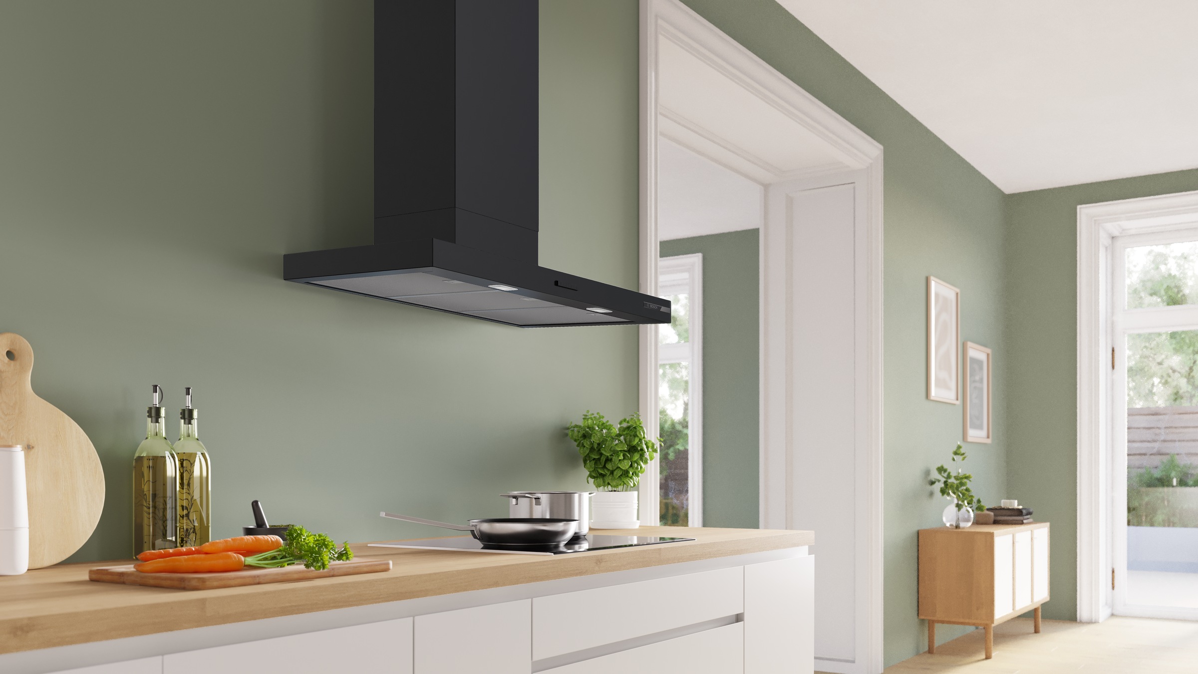 BOSCH Wandhaube "DWB93BC60", Energieeffizienz: C (A+++-D), weiß, neutral, B:89,8cm H:6cm T:50cm, Dunstabzugshauben 3