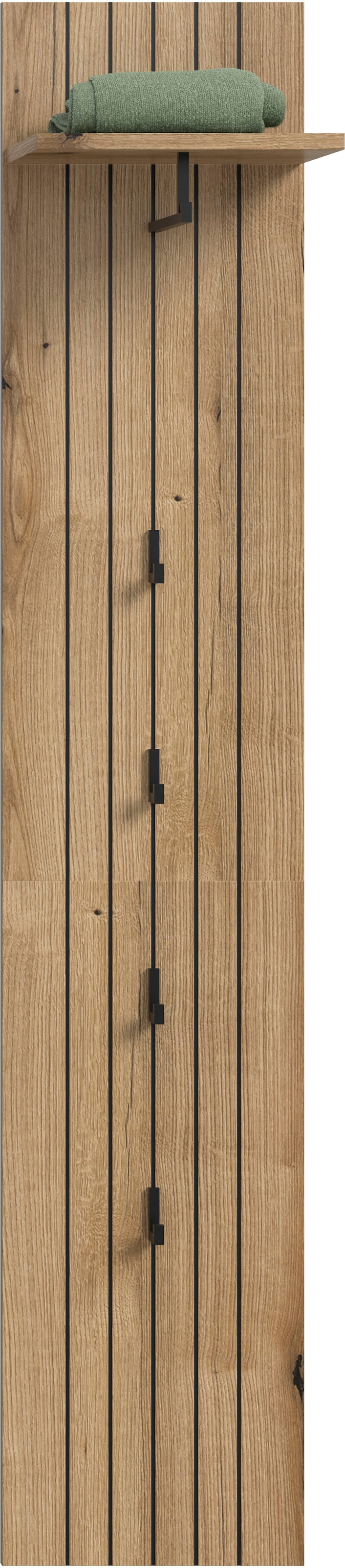 Home affaire Garderobenpaneel »TATIO, Rillenfräsung, 4 Haken, 1 Kleiderstange, 1 Ablageboden« 1 Stk. tlg. Garderobenpaneel, Garderobe, Flur, Diele