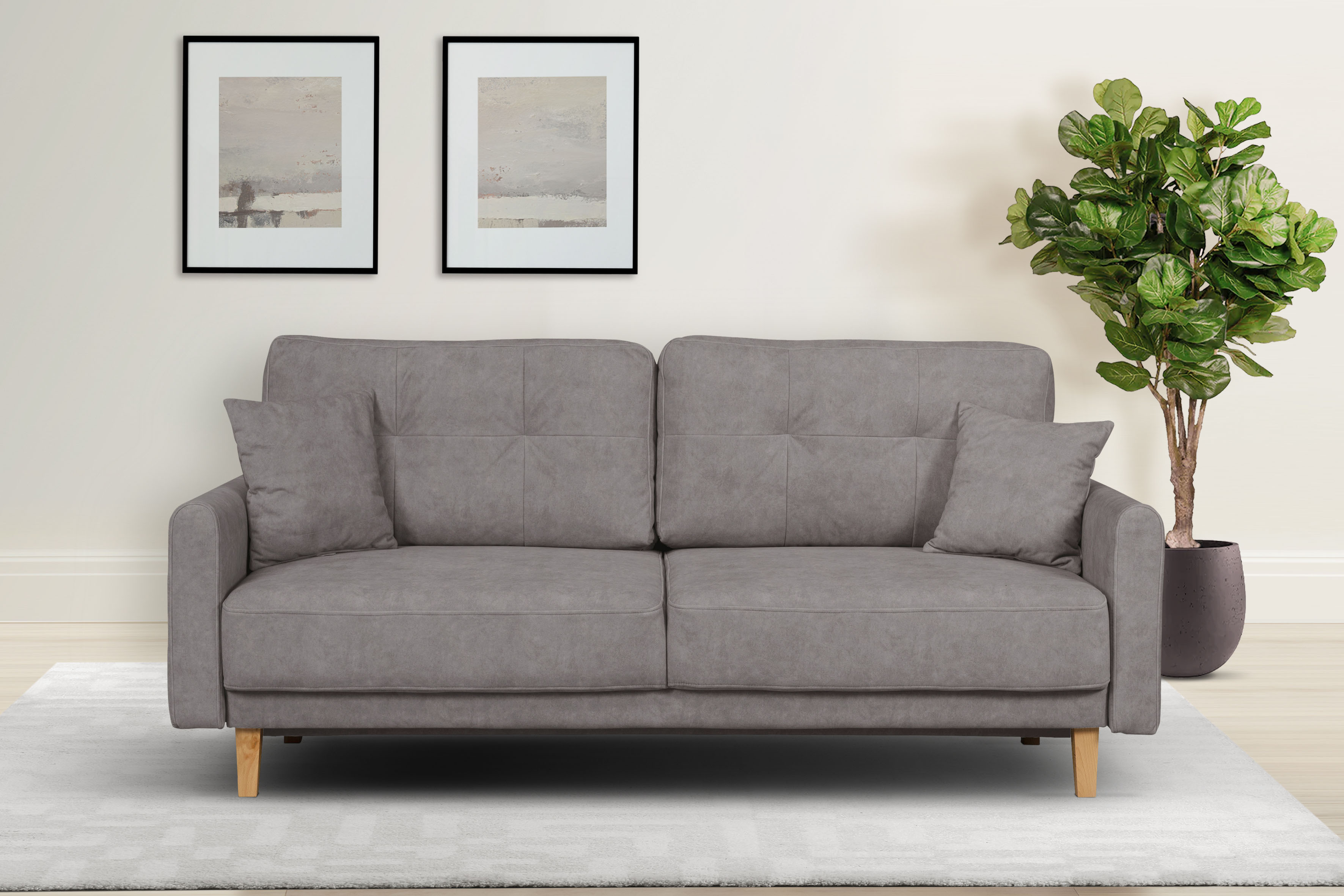 OTTO home 2-Sitzer "TRIPLO mit Wellenunterfederung, Maße B/T/H: 165/100/89 cm" Sofa mit Steppung im Rückenbereich, incl. Rückenkissen und Zierkissen