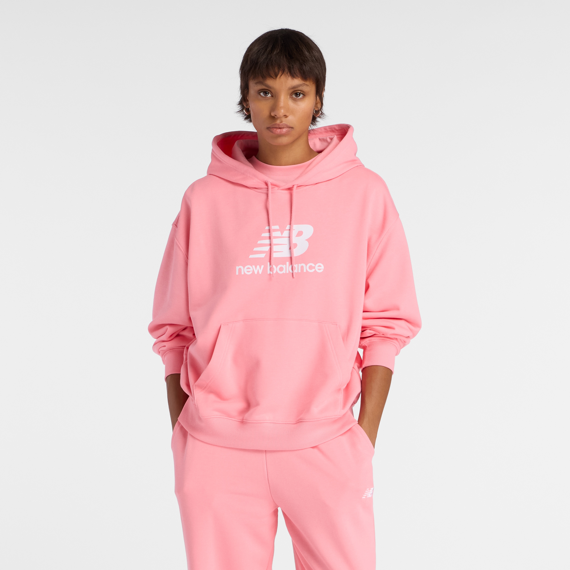 New Balance Kapuzensweatshirt "Sport Essentials French Terry Logo Hoodie", mit Kapuze, aus Baumwolle und Polyester