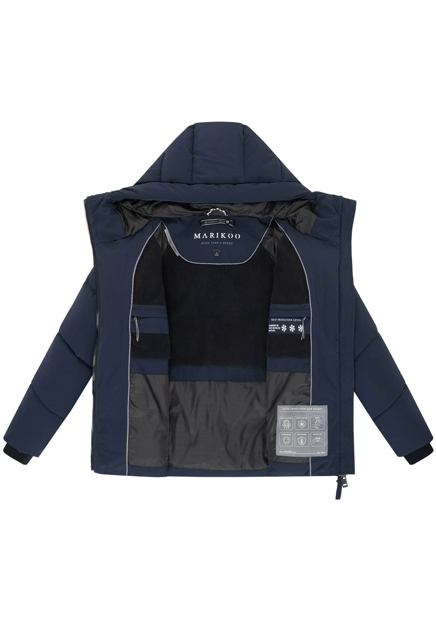 Marikoo Winterjacke »Kwamee«, Schräg gesteppte Winterjacke mit fester Kapuze