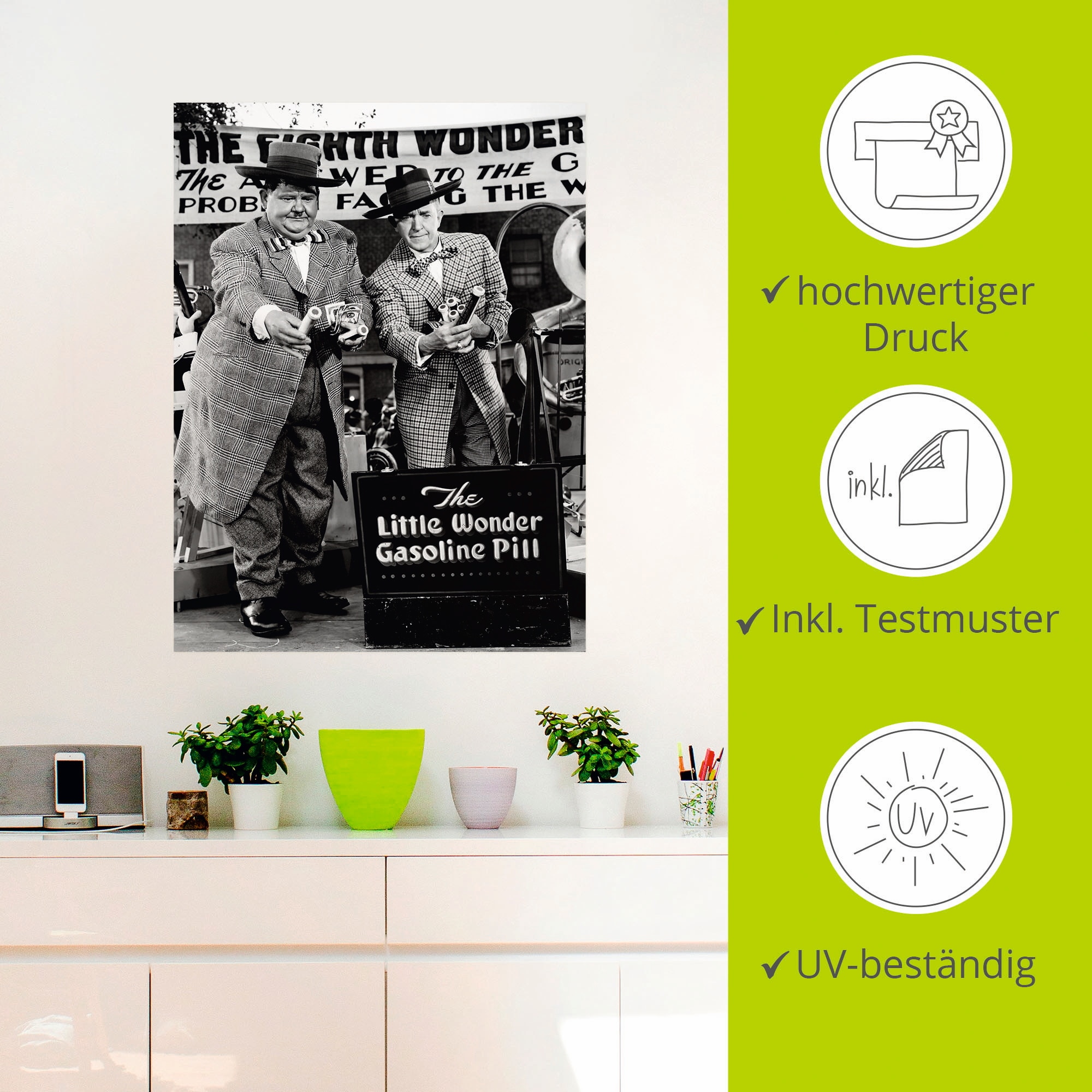 Artland Wandbild »Dick und Doof und die Wunderpille, 1943«, Stars, (1 St.), als Leinwandbild, Poster, Wandaufkleber in verschied. Größen