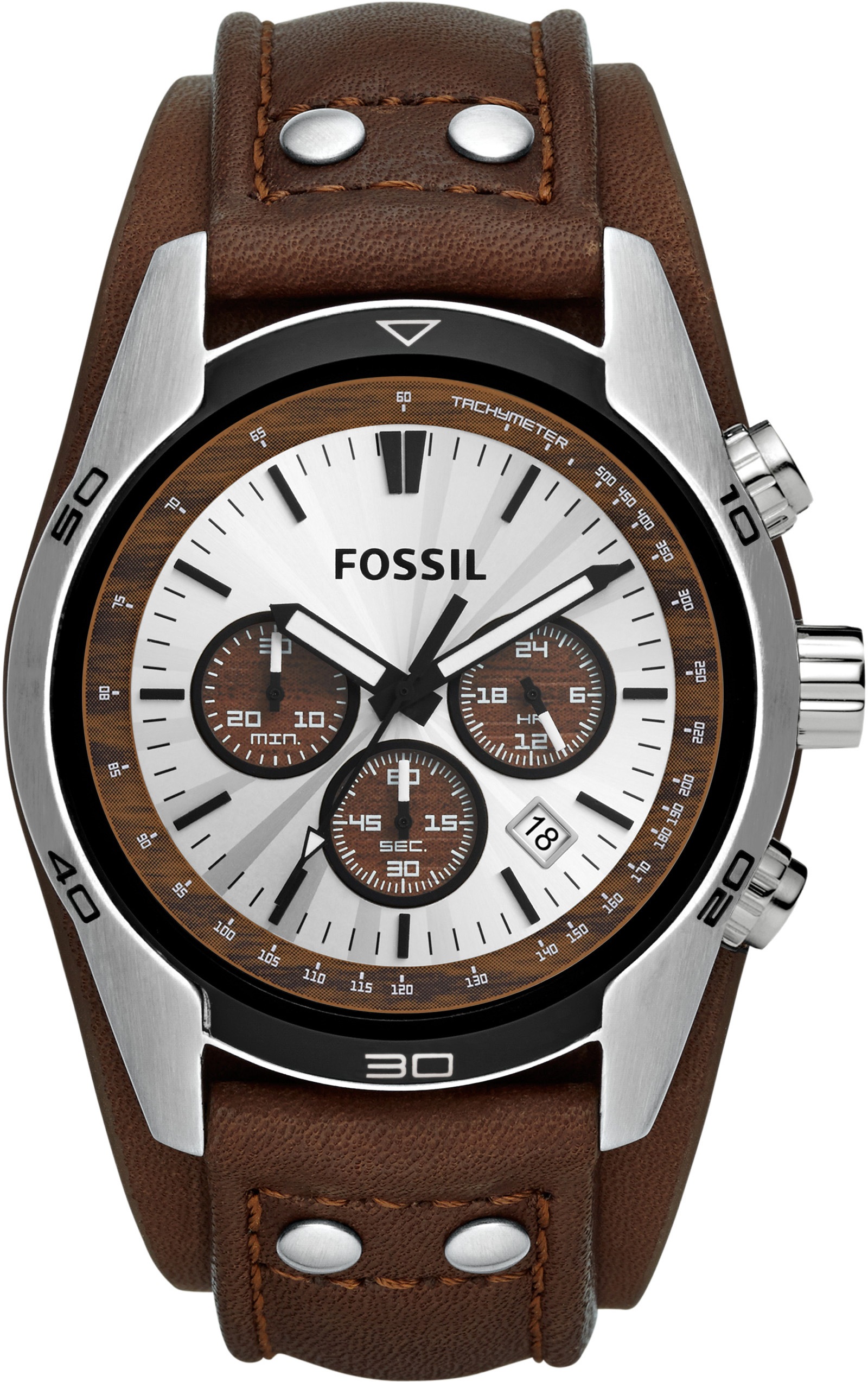 Fossil Chronograph »COACHMAN, CH2565«, Quarzuhr, Armbanduhr, Herrenuhr, Stoppfunktion, Datum, Tachymeter