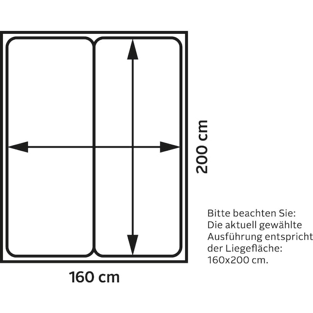 Wimex Bett »Easy«, ohne Kopfteil, frei im Raum stellbar | BAUR