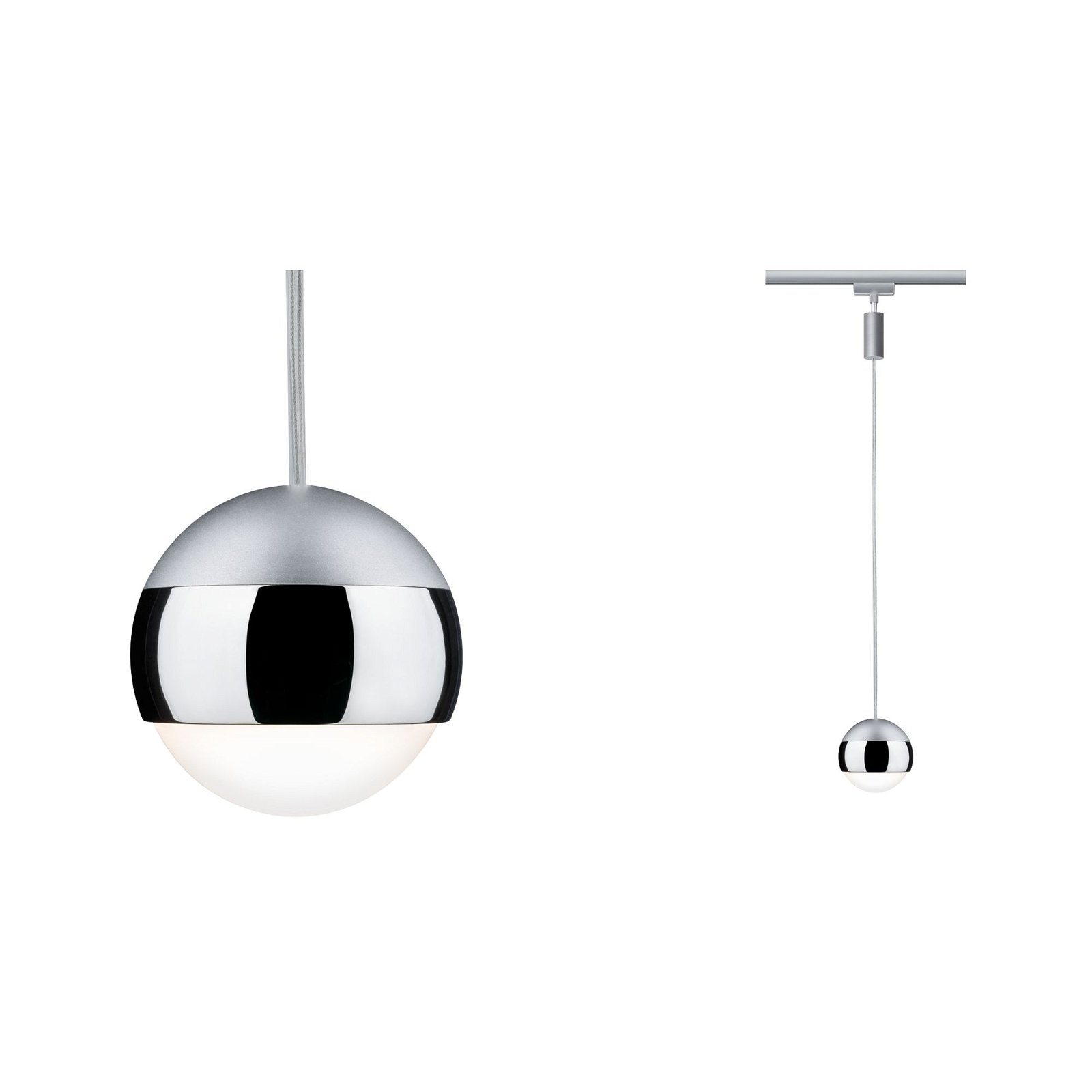 Paulmann Schienensystem-Leuchten »URail Pendel Capsule II 400lm 6,3W 2700K 230V Schwarz matt, Chrom«, (1 tlg.), dimmbar