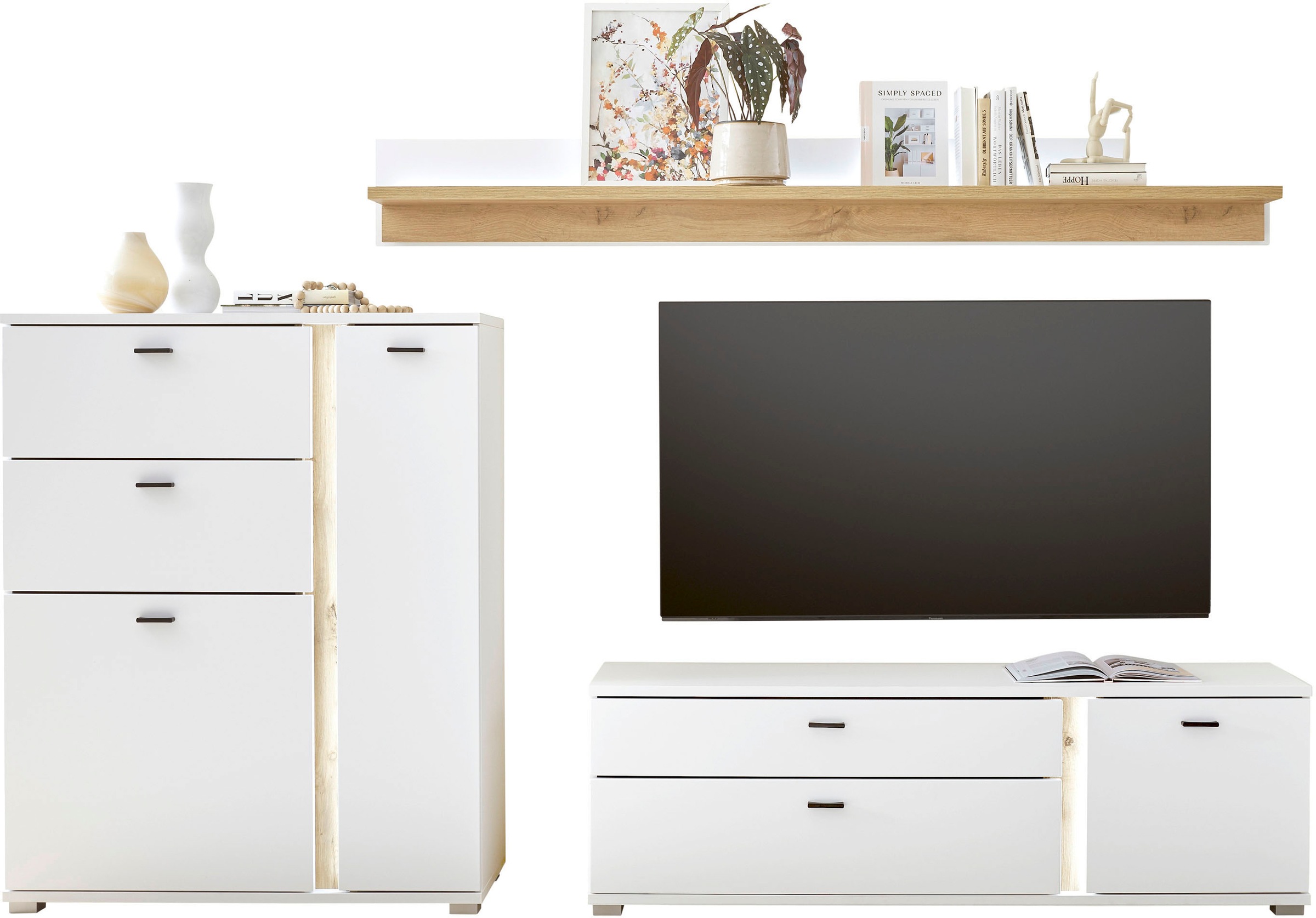 INOSIGN Wohnwand "LONG ISLAND" Set, 3 Stk. tlg. in moderner Trendfarbe,inkl günstig online kaufen