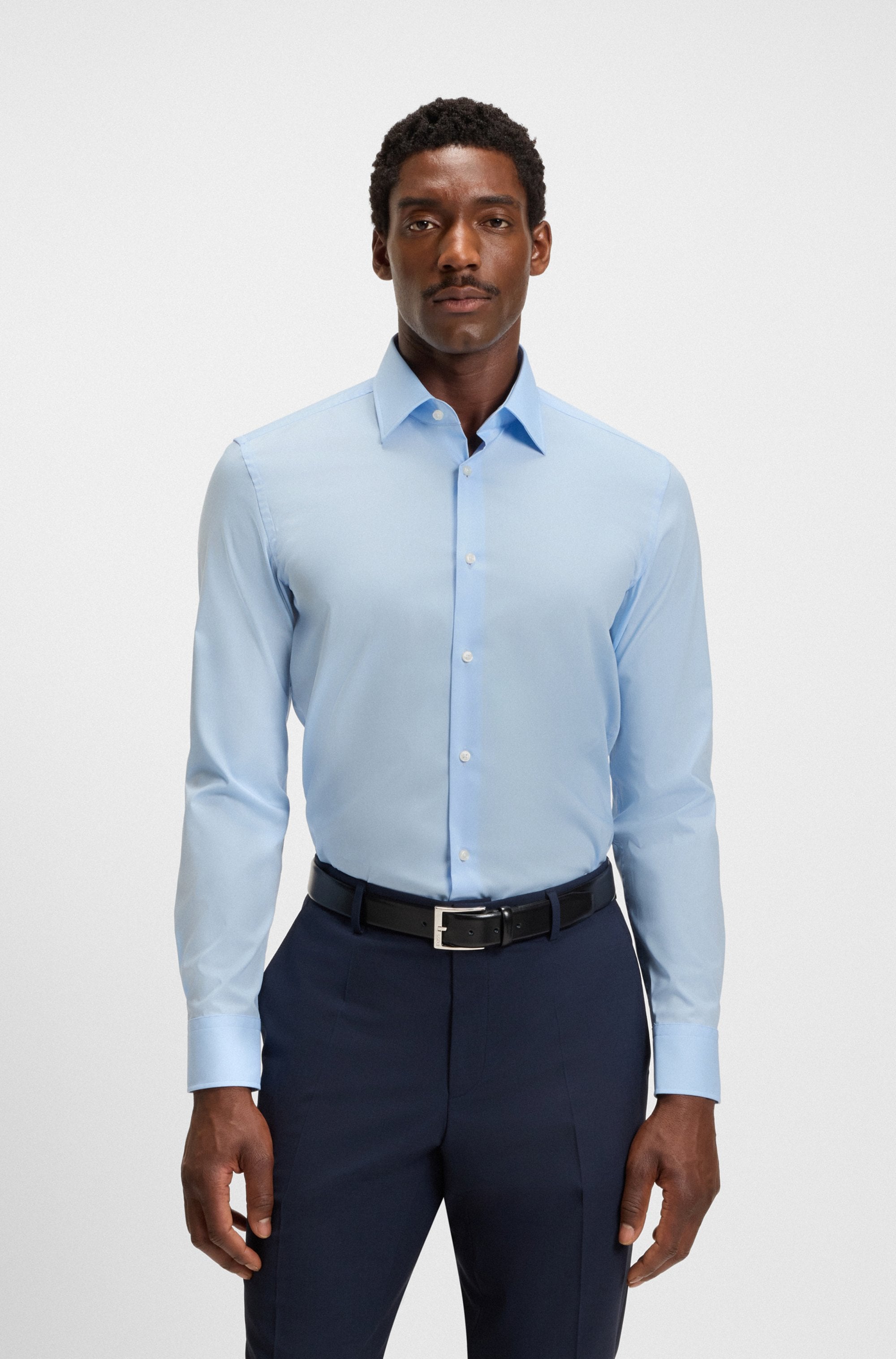 Boss Businesshemd "Hank" Kentkragen, Slim-Fit, Bügelleichte Qualität