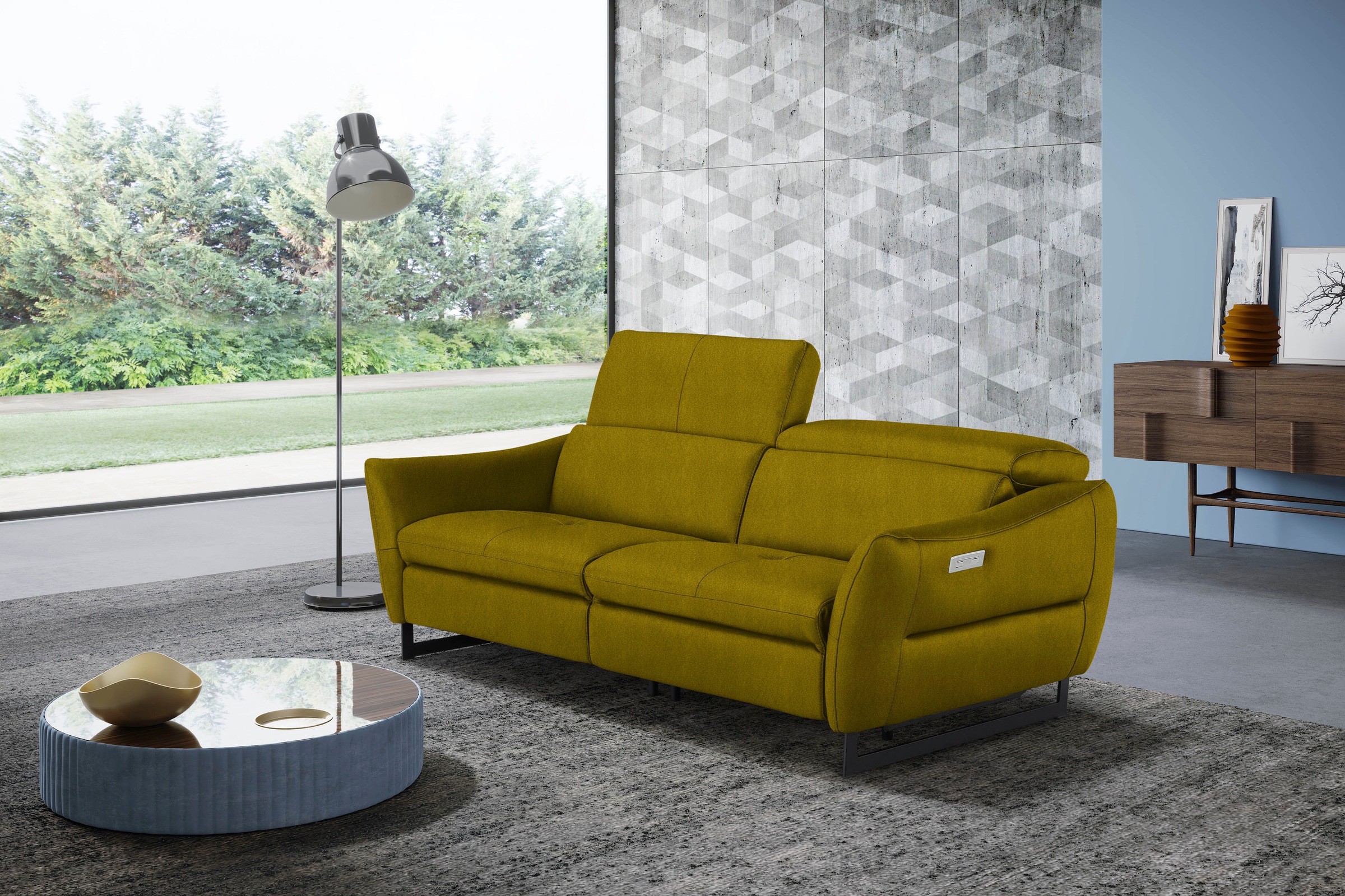 Egoitaliano 2,5-Sitzer »Dafne, elegantes Designsofa mit hohem Sitzkomfort«, mit und ohne elektrischer Relaxfunktion, Kopfteile manuell verstellbar