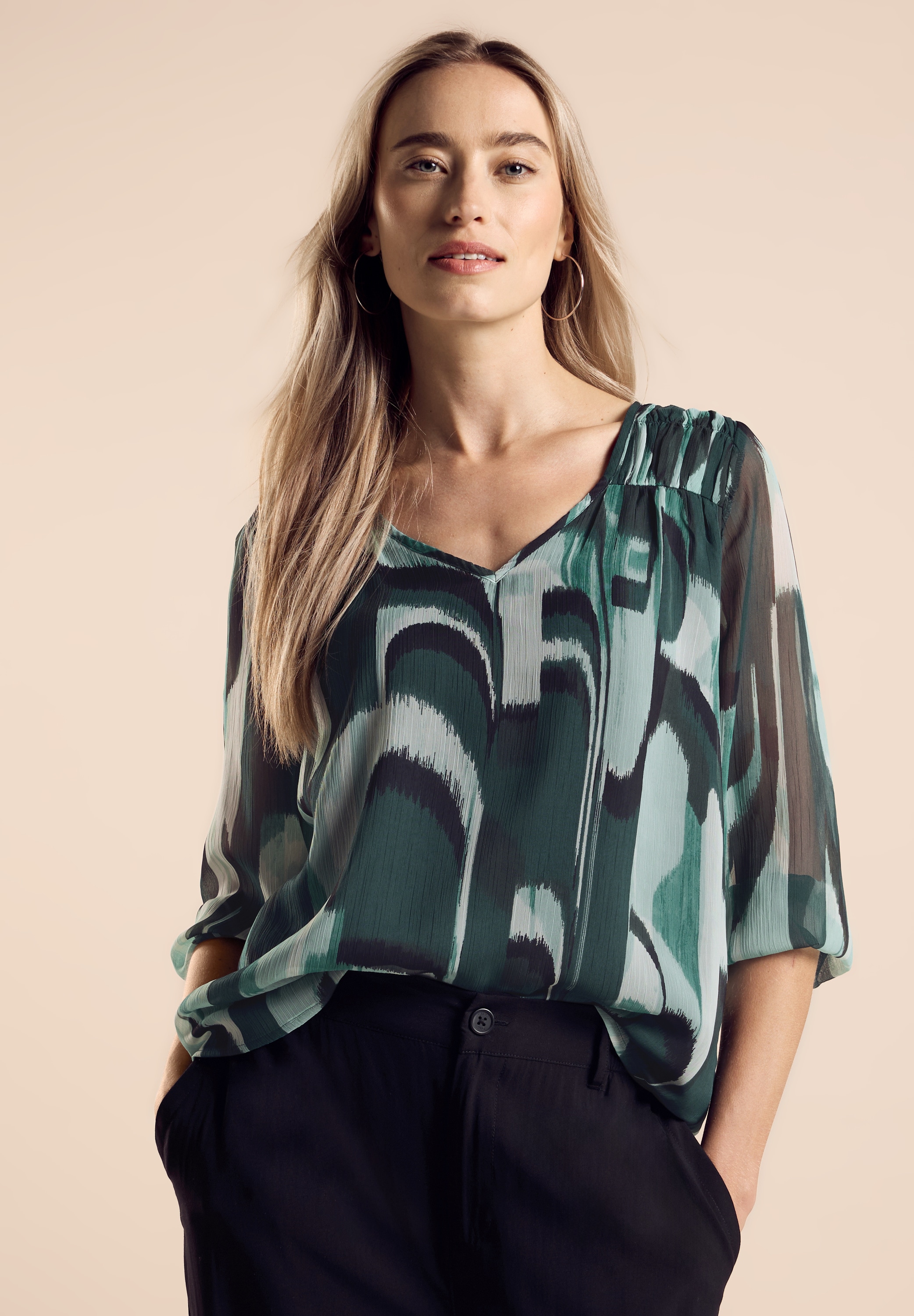 STREET ONE Chiffonbluse, mit All-Over Print