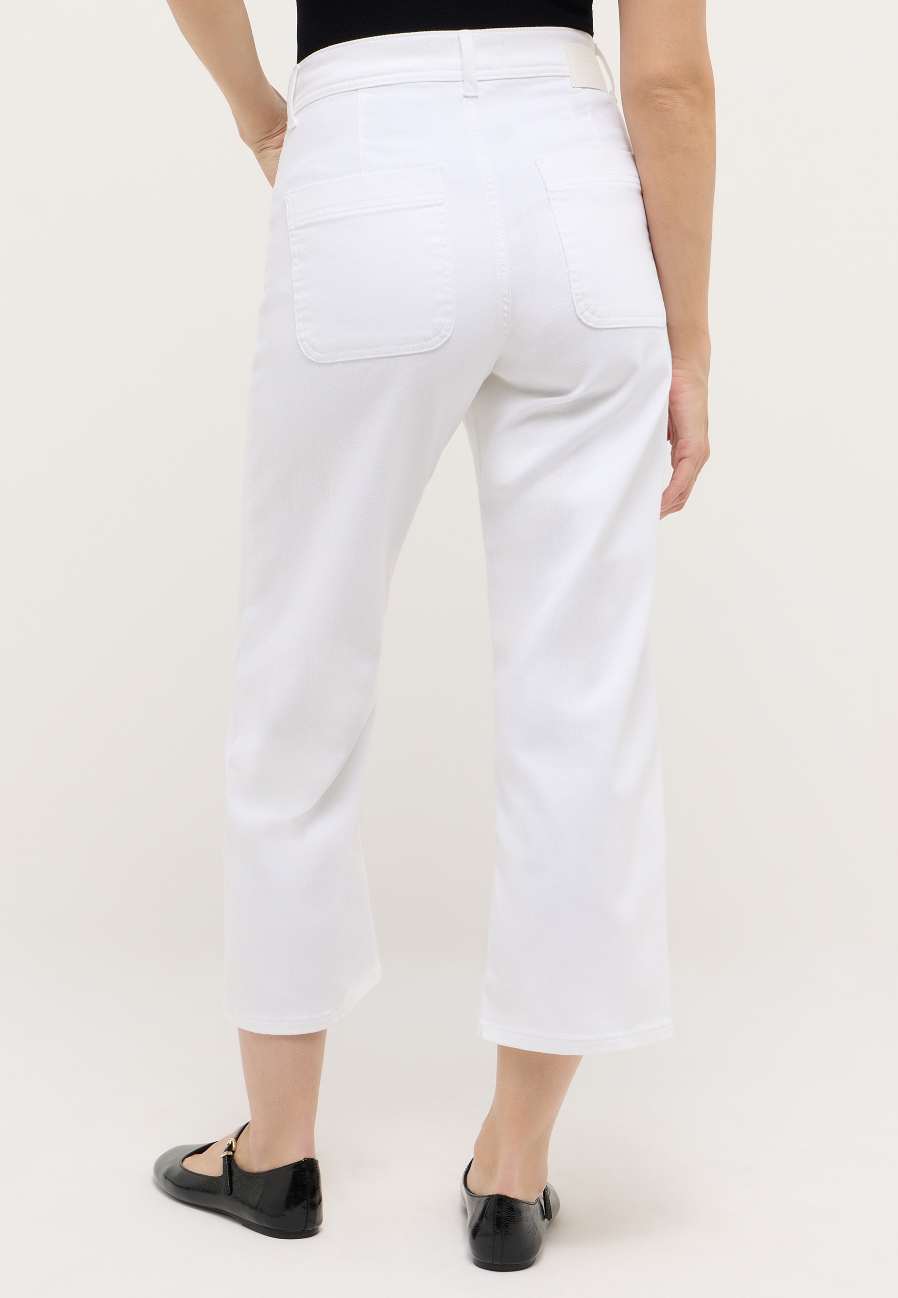 ANGELS Stretch-Jeans »LINN POCKET« in modisch verkürzter Länge mit weitem Bein, Stretch