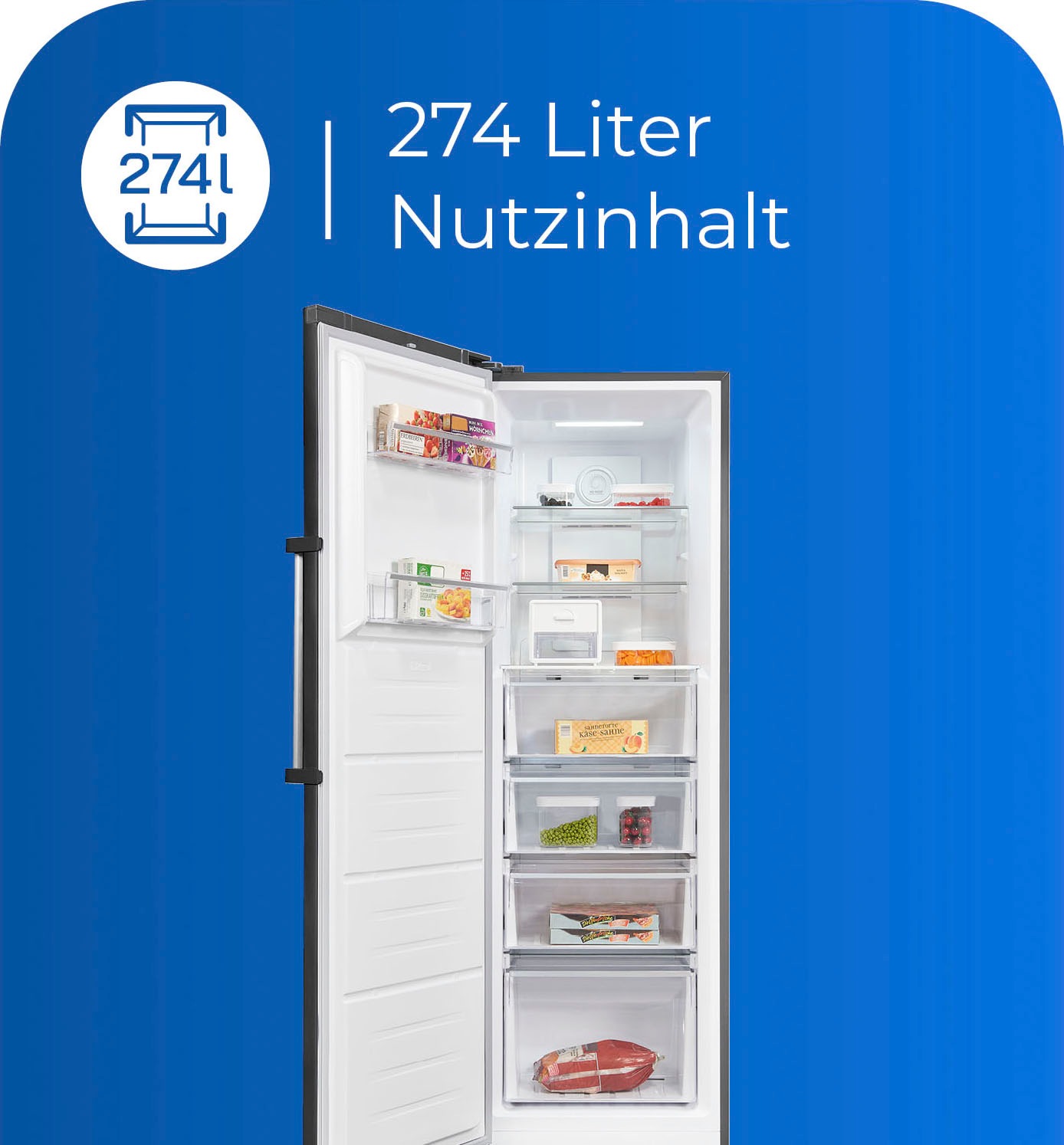 exquisit Gefrierschrank »GS295-NF-H-040D«, 185 cm hoch, 60 cm breit