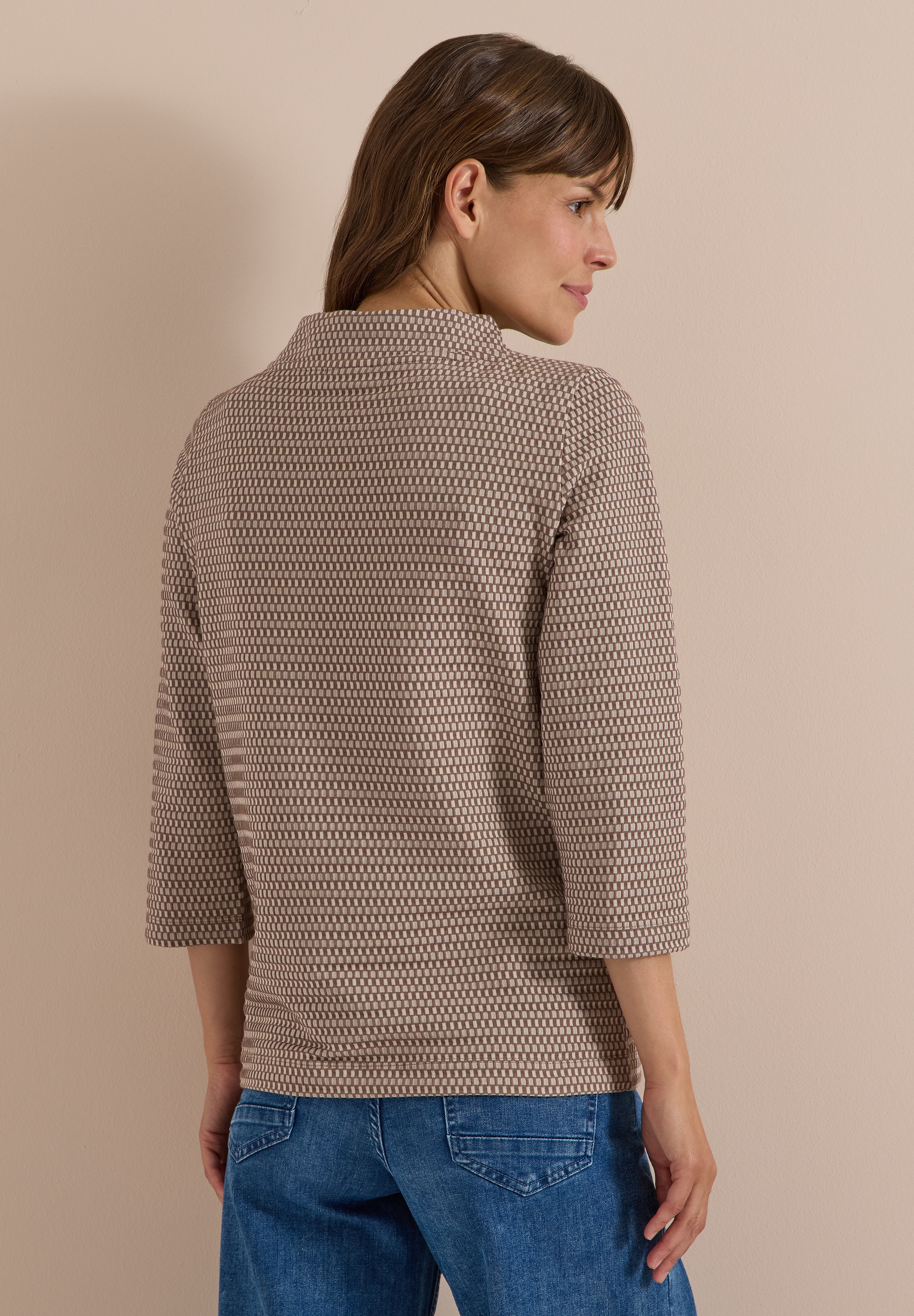 Cecil 3/4-Arm-Shirt aus softem Materialmix