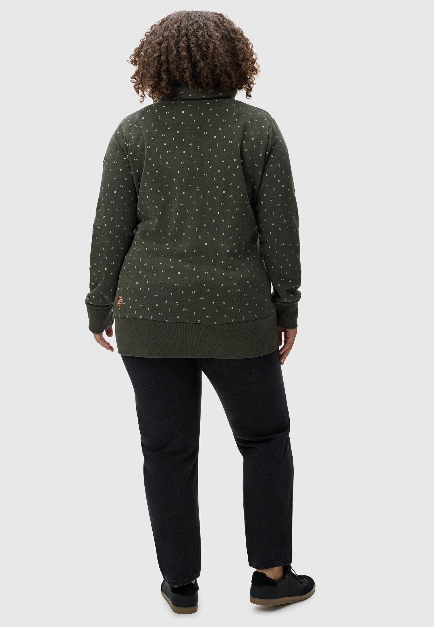 Ragwear Kapuzensweatjacke »Rylie Print Zip Plus«, modischer Damen Kapuzensweater mit Kordeln