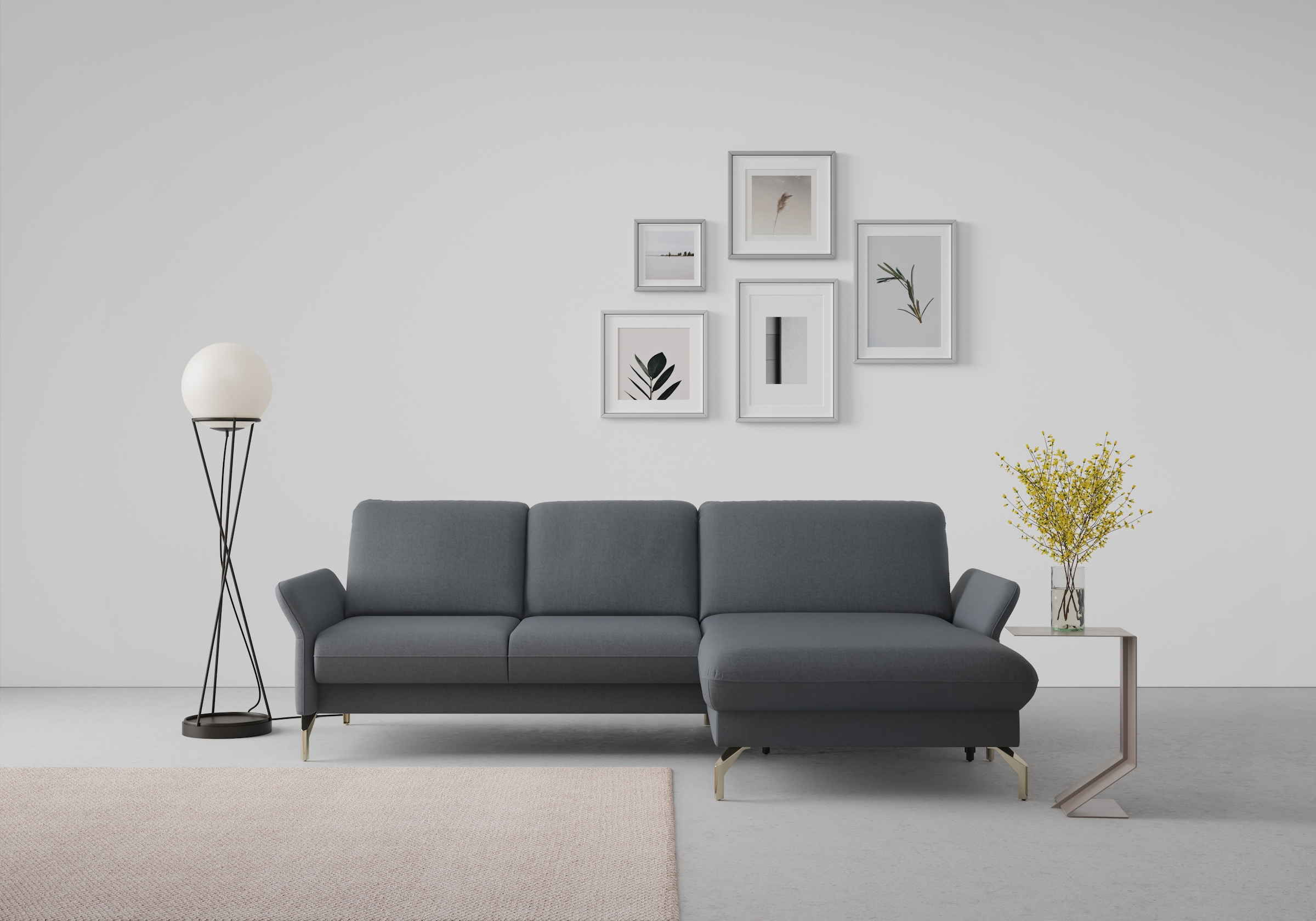 sit&more Ecksofa "Fashion L-Form" wahlweise mit Kopfteilverstellung, Vorziehsitz, motorisch, Nickelfüße