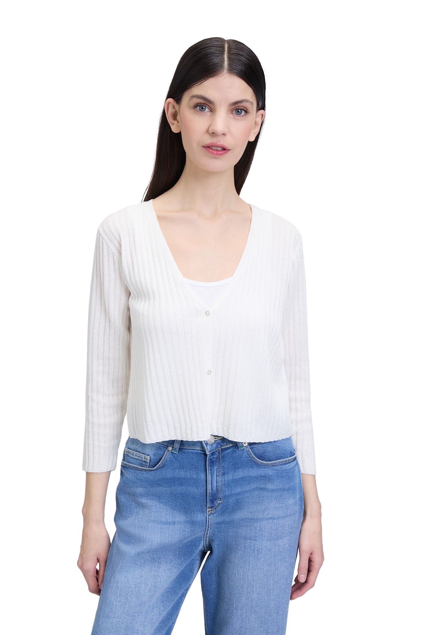 Cartoon Strickjacke "Cartoon Damen Shirtjacke mit 3/4 Arm", Material günstig online kaufen