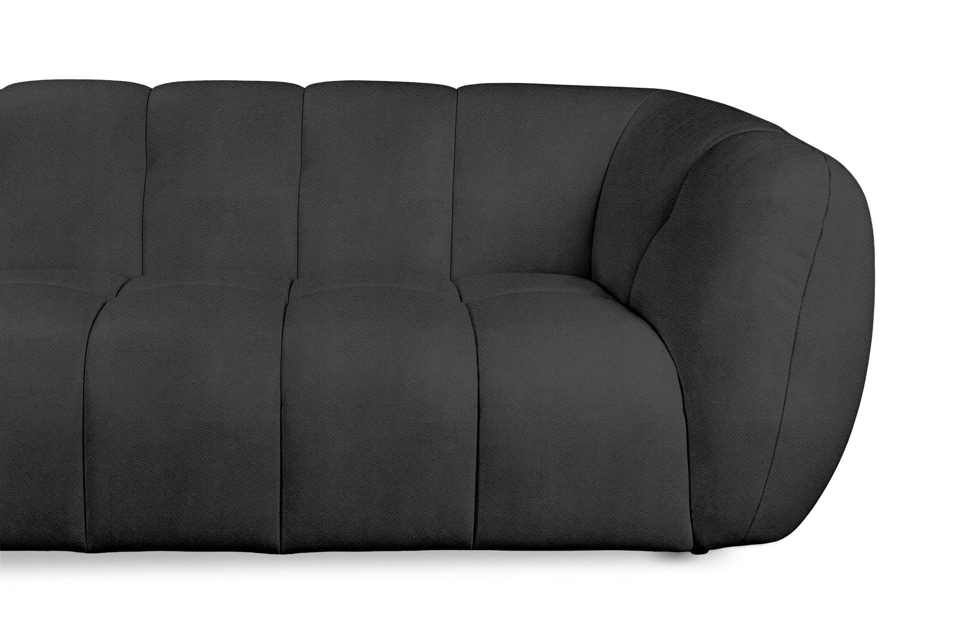 OTTO home Ecksofa »Gerron, Struktur-Chenille-Stoff mit Mélange-Effekt« Breite 271 cm, L-Form, vertikale Steppung, organische Rundungen