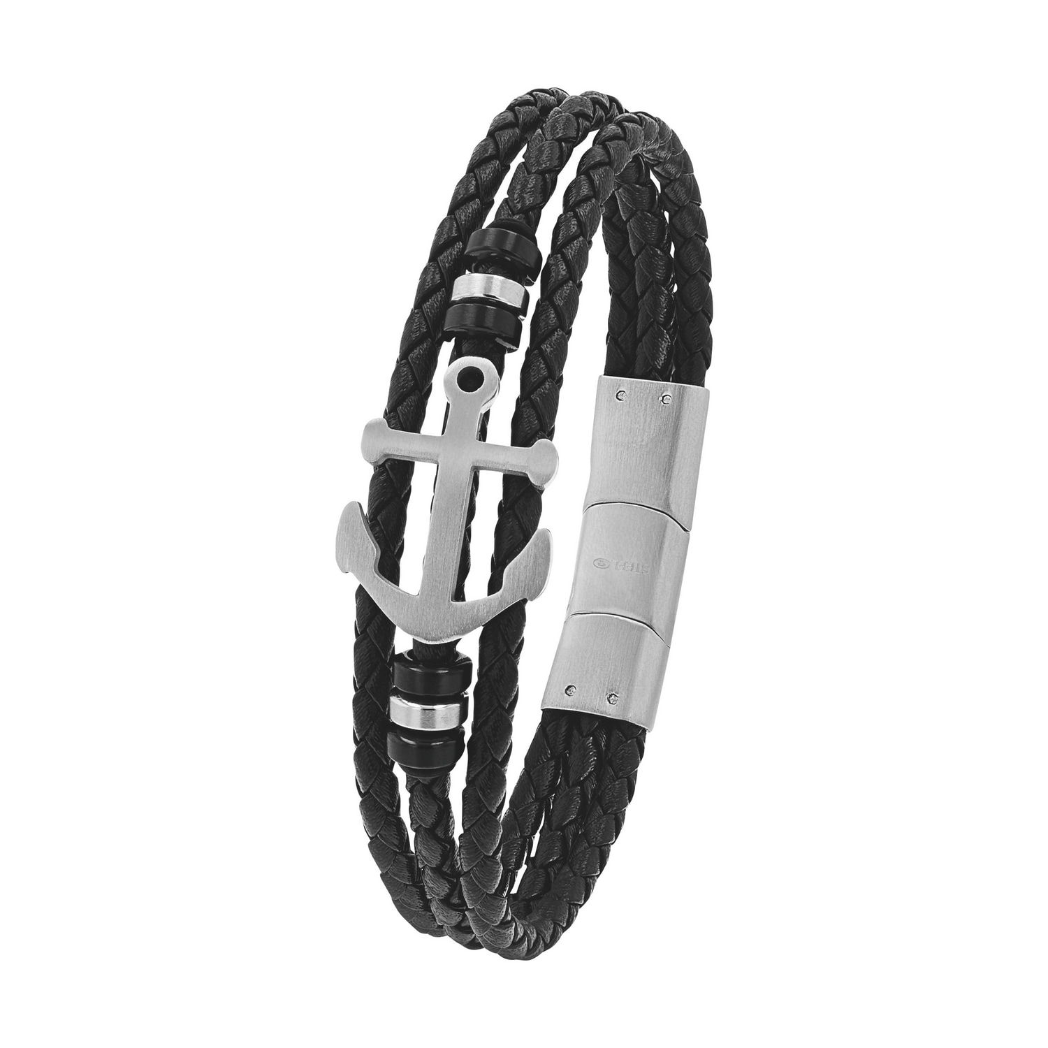 TOM TAILOR Lederarmband »Schmuck Geschenk Edelstahl Leder Kautschuk Anker«