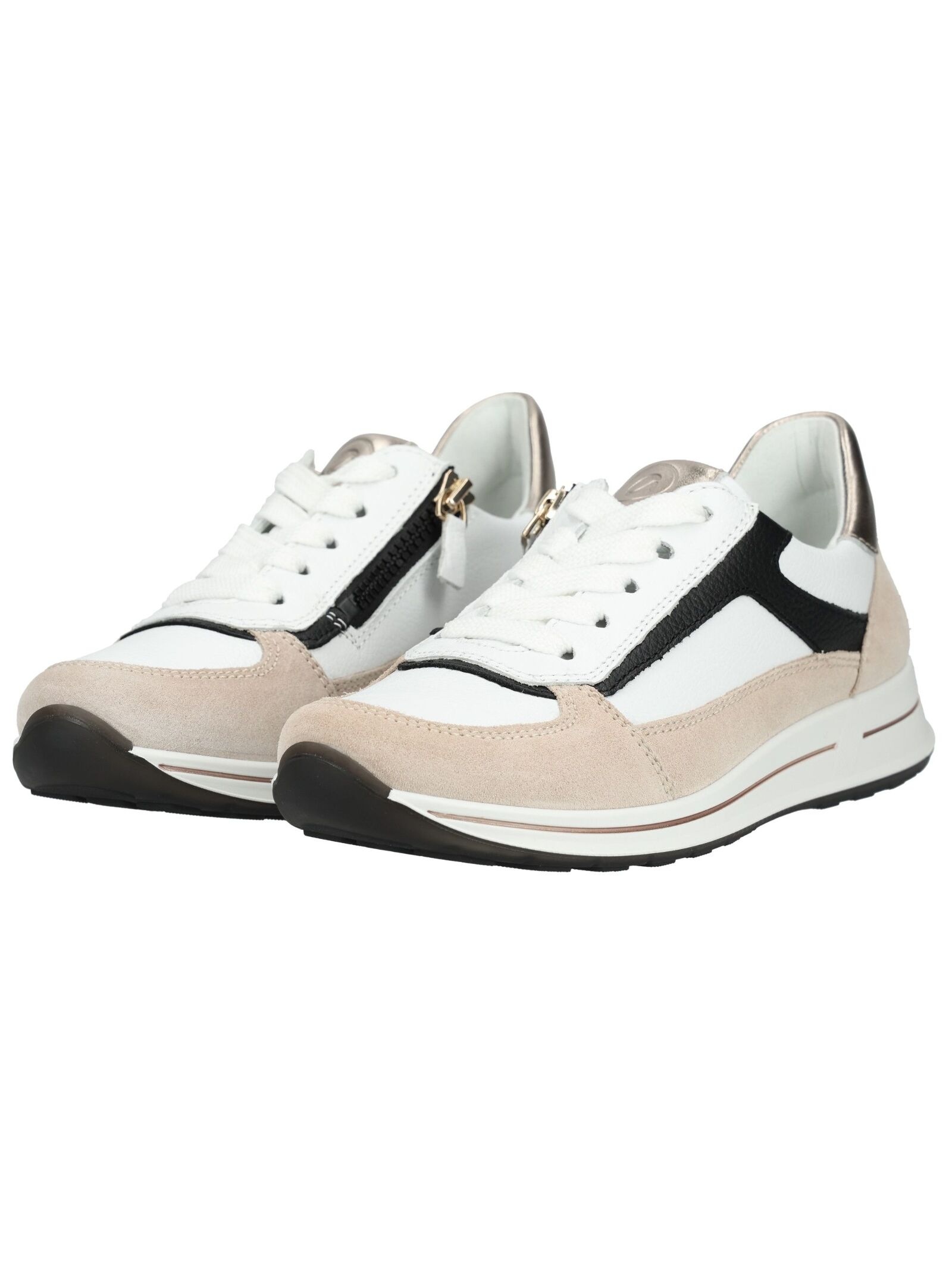 Ara Sneaker Leather White/Black Size 38.5 3