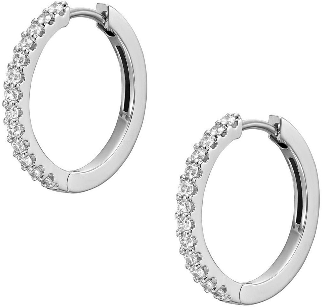 Fossil Paar Creolen »Schmuck Edelstahl Ohrringe Ellis, JF04802040«, mit Glasstein