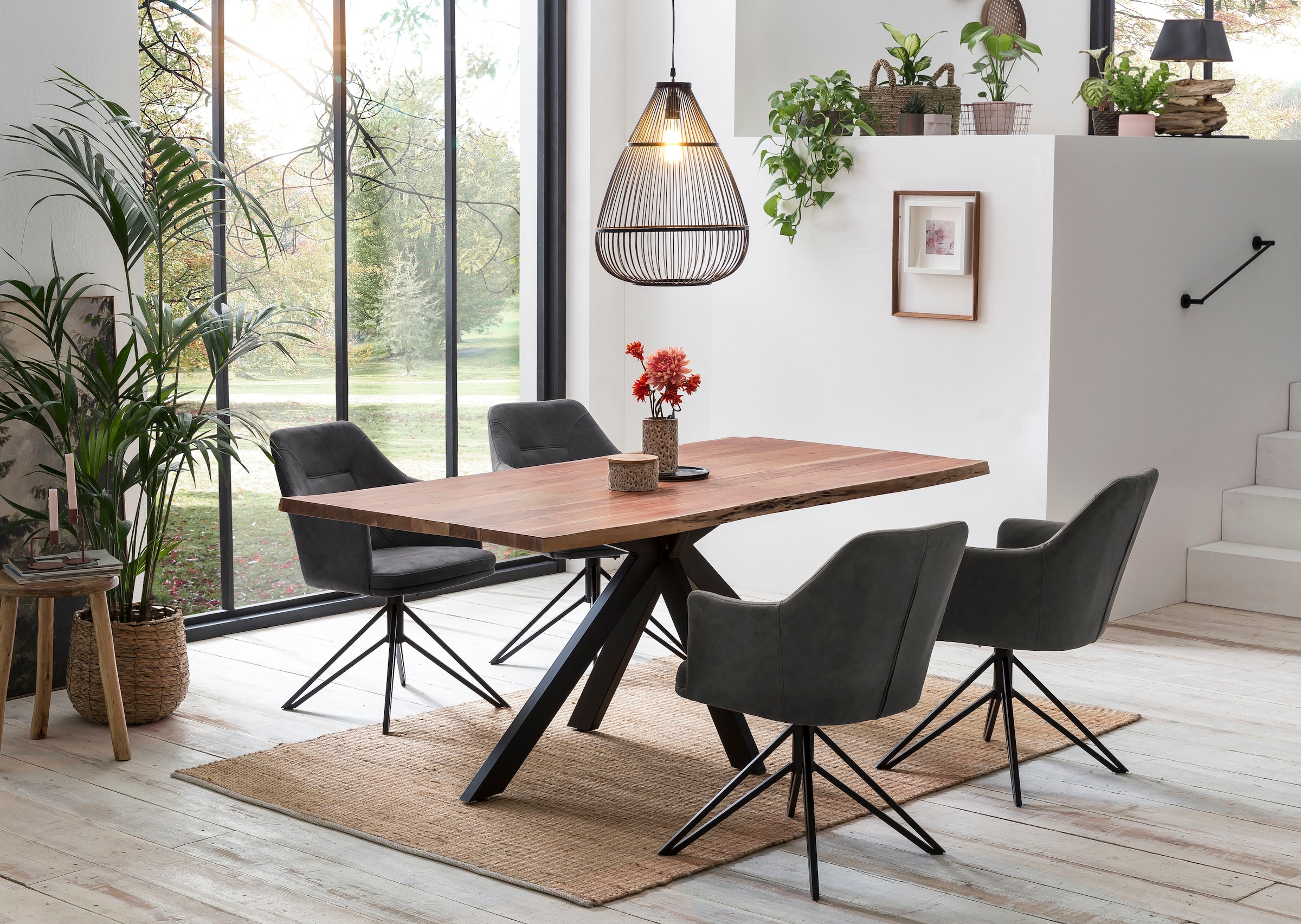 Home affaire Esstisch »Manhattan«, mit echter Baumkante