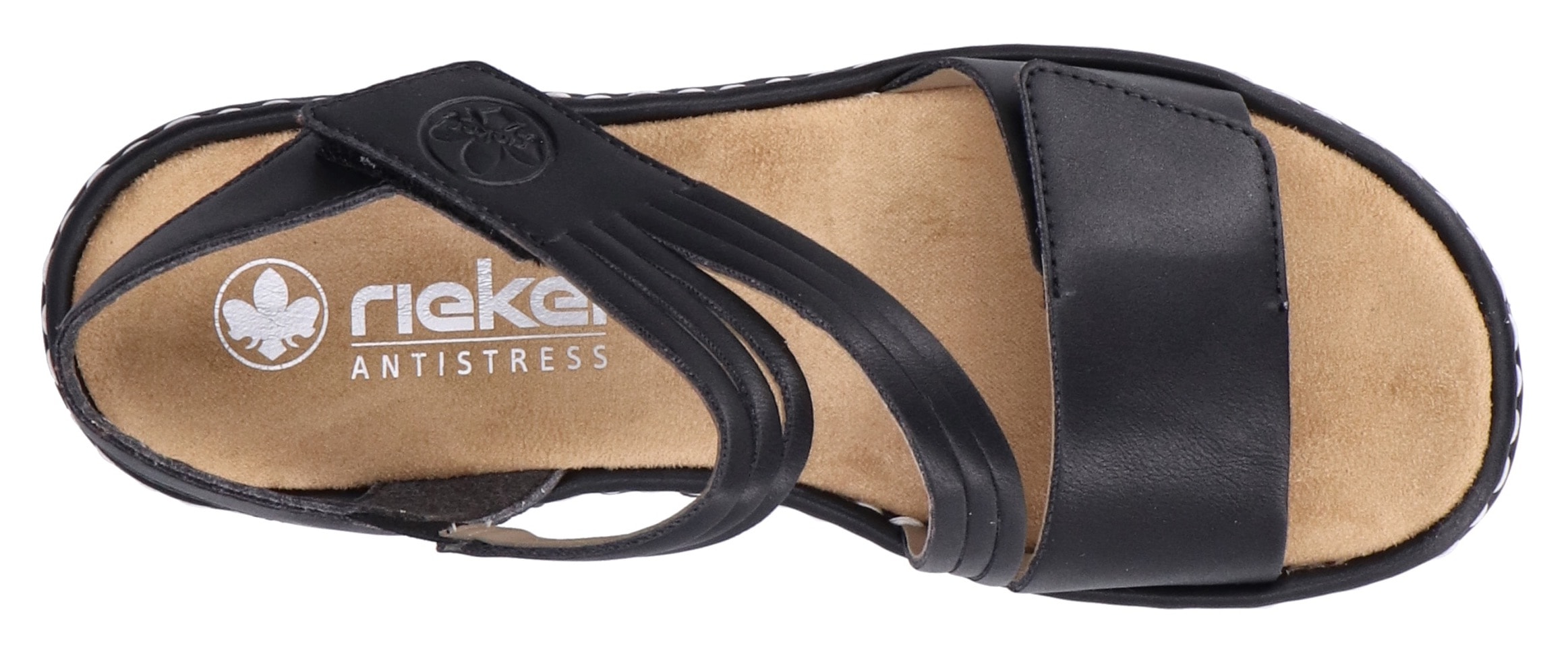 Rieker Plateausandale, Sommerschuh, Sandalette, Keilabsatz, mit Klettriemchen