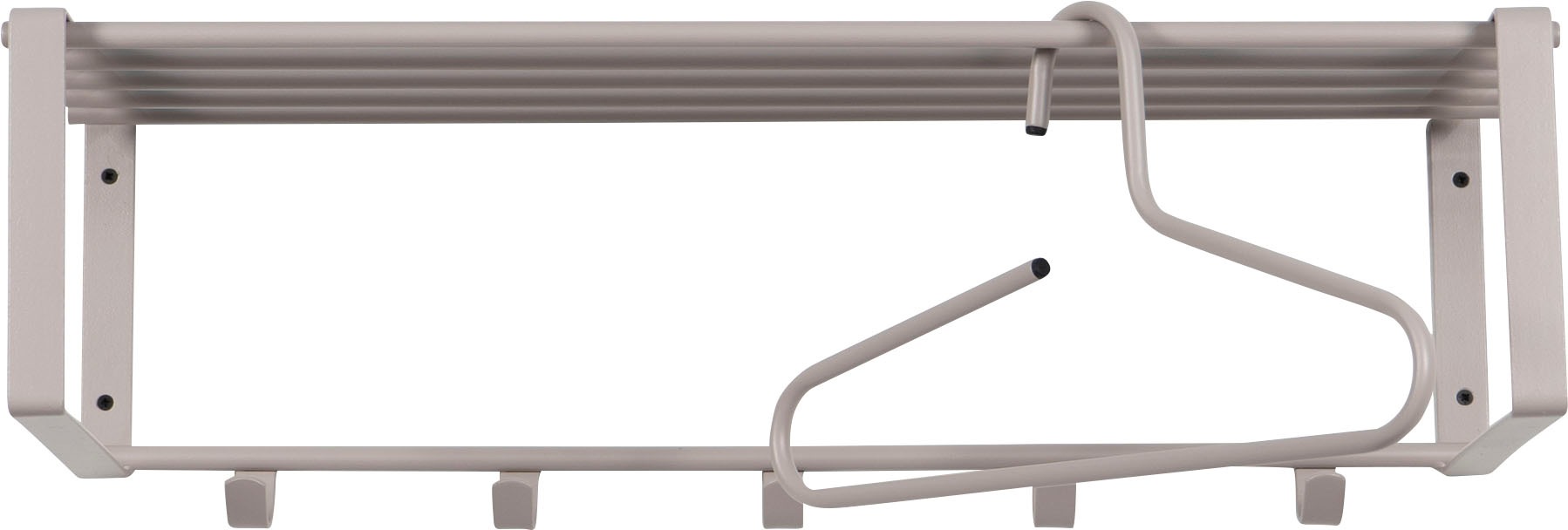 Spinder Design Garderobenleiste "REX" Wandgarderobe aus Stahl mit Hutablage günstig online kaufen