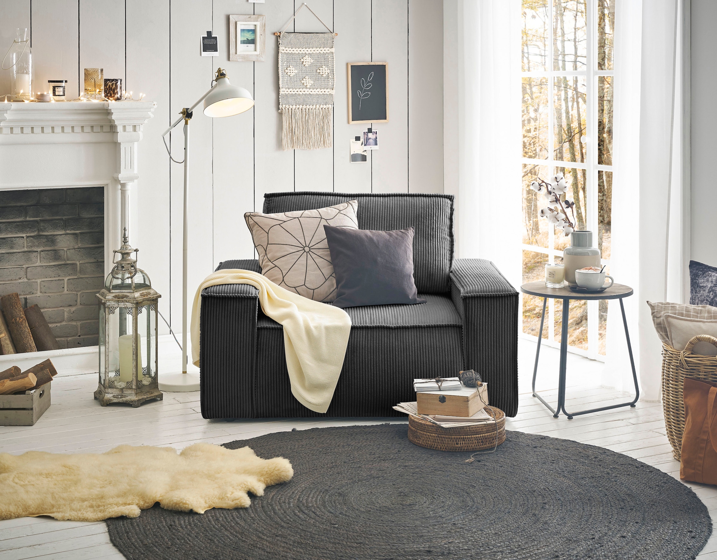 Home affaire Sessel »SHERWOOD, Love-Seat in 3 Stoffarten verfügbar« passend zur Polster-Serie SHERWOOD