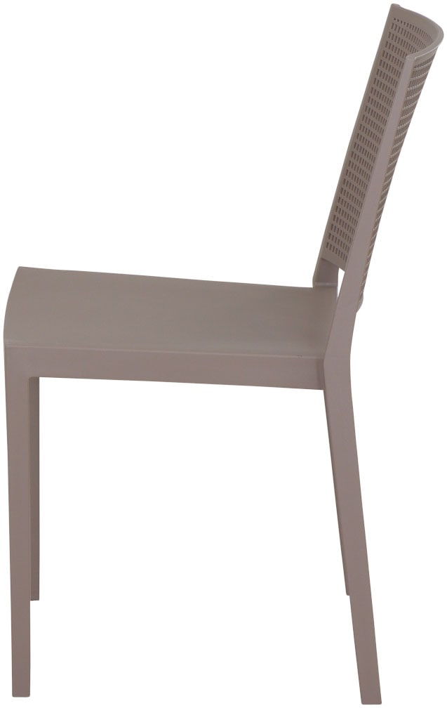 Siena Garden Gartensessel »Square 2er Set Stapelstuhl taupe« Set, 2 Stk. tlg. Gestell, Polypropylen/Glasfaser