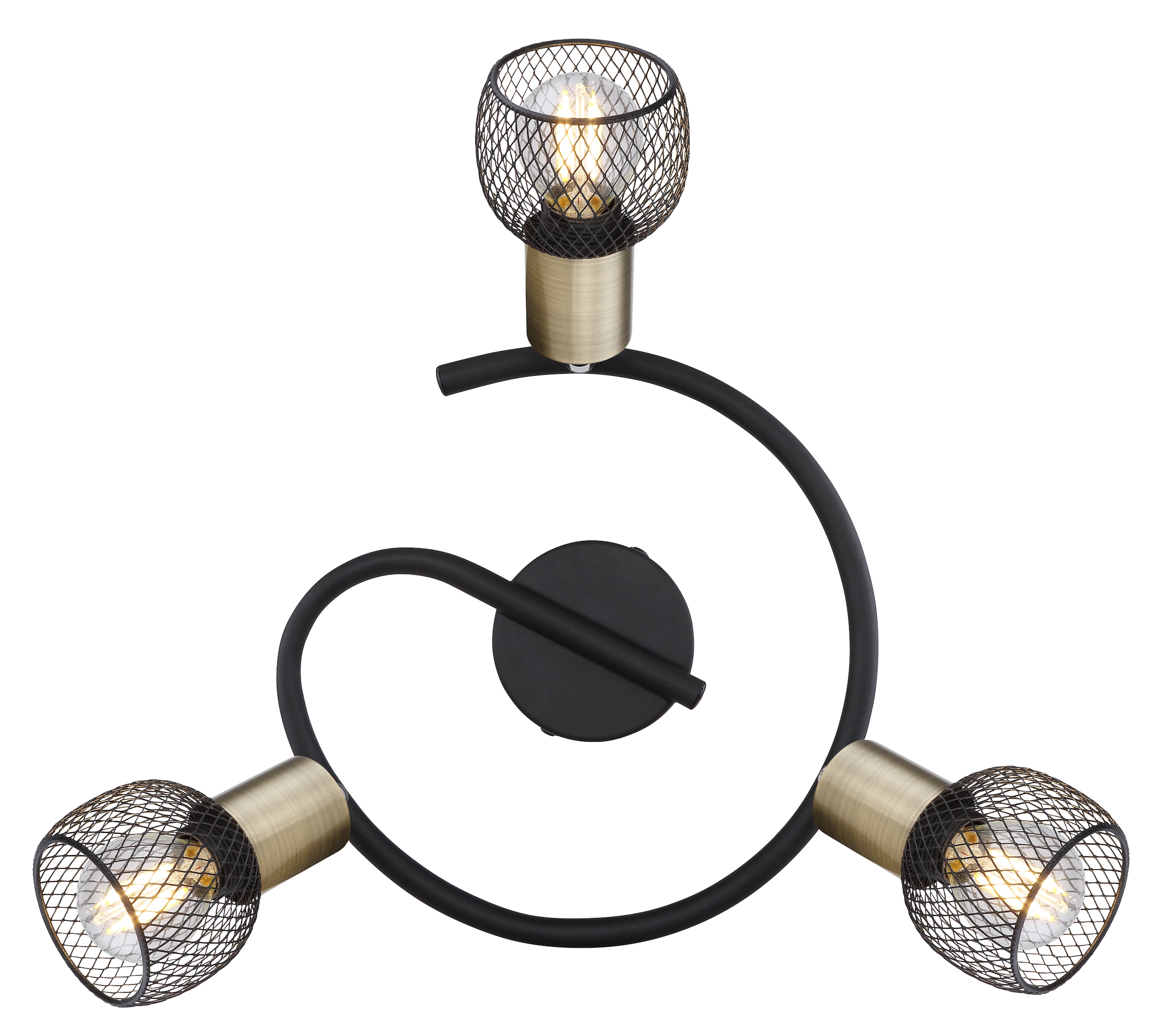 GLOBO LIGHTING Deckenstrahler »FIASTRA«, Leuchtmittel E14 | ohne Leuchtmittel, Deckenspot/schwarz/Schirme aus Metallgeflecht/Flur