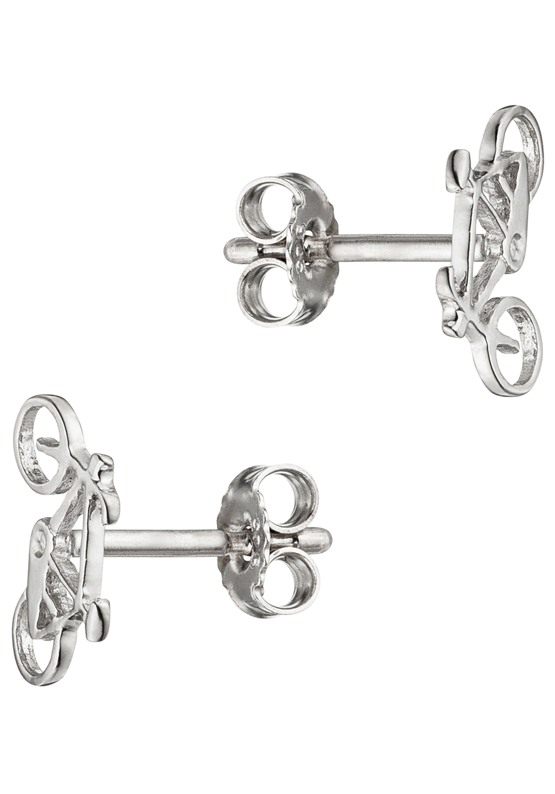 JOBO Paar Ohrstecker »Kleine Ohrringe Fahrrad 6,4 mm« 925 Silber rhodiniert